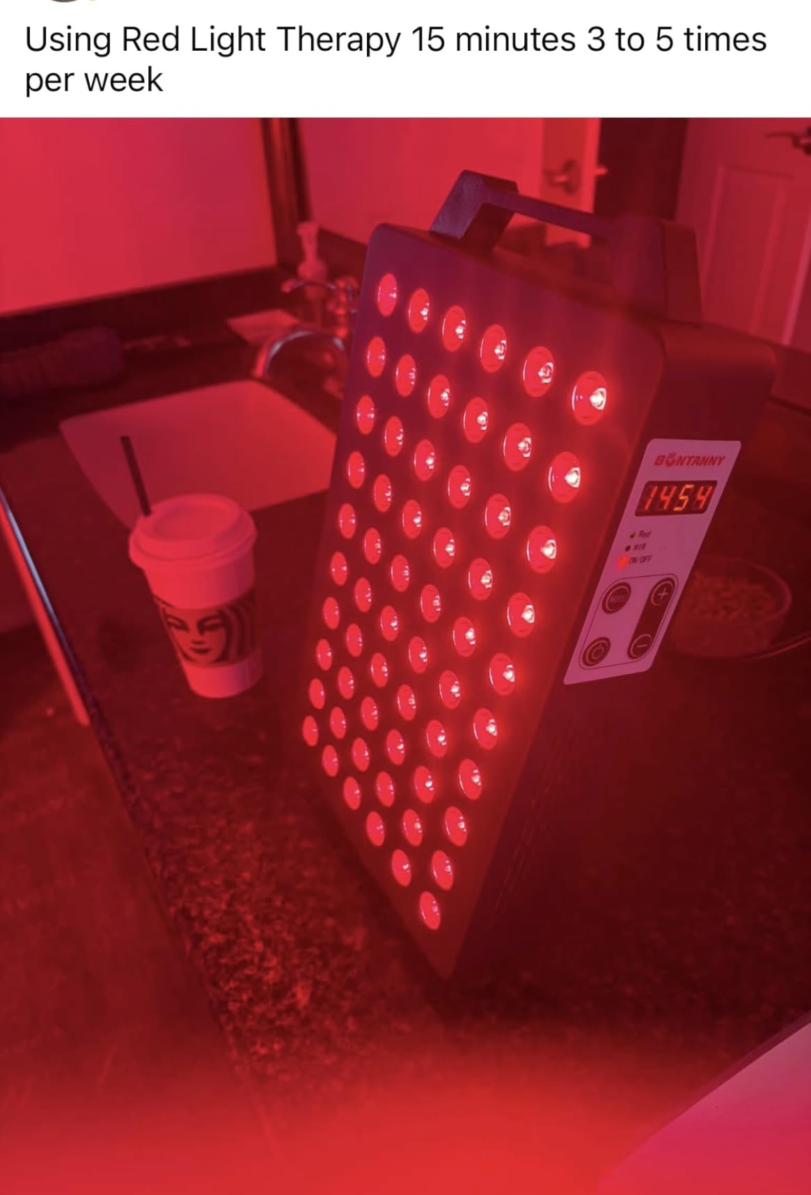 Red Light Therapy, 630/660/810/830/850nm 5 Wavelengths Red Near Infrared Light Device with 60 Dual Chip Clinical Grade LEDs, Remote Control, Timer for Face, Body, Pain Relief, BO-300 (White) customer photo 1