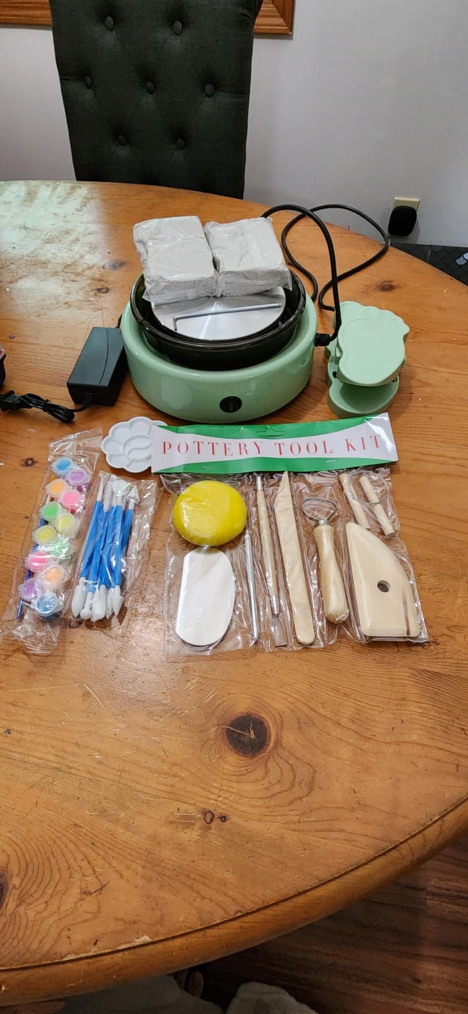 SKIRFY Pottery Wheel for Beginners, Complete Pottery Studio Kit with Foot Pedal, Adjustable Speed, 2.2 LB Air-Dry Clay, 21 Sculpting Tools, Ceramic Craft Kit for Ages 8+, Teens & Adults customer photo 2
