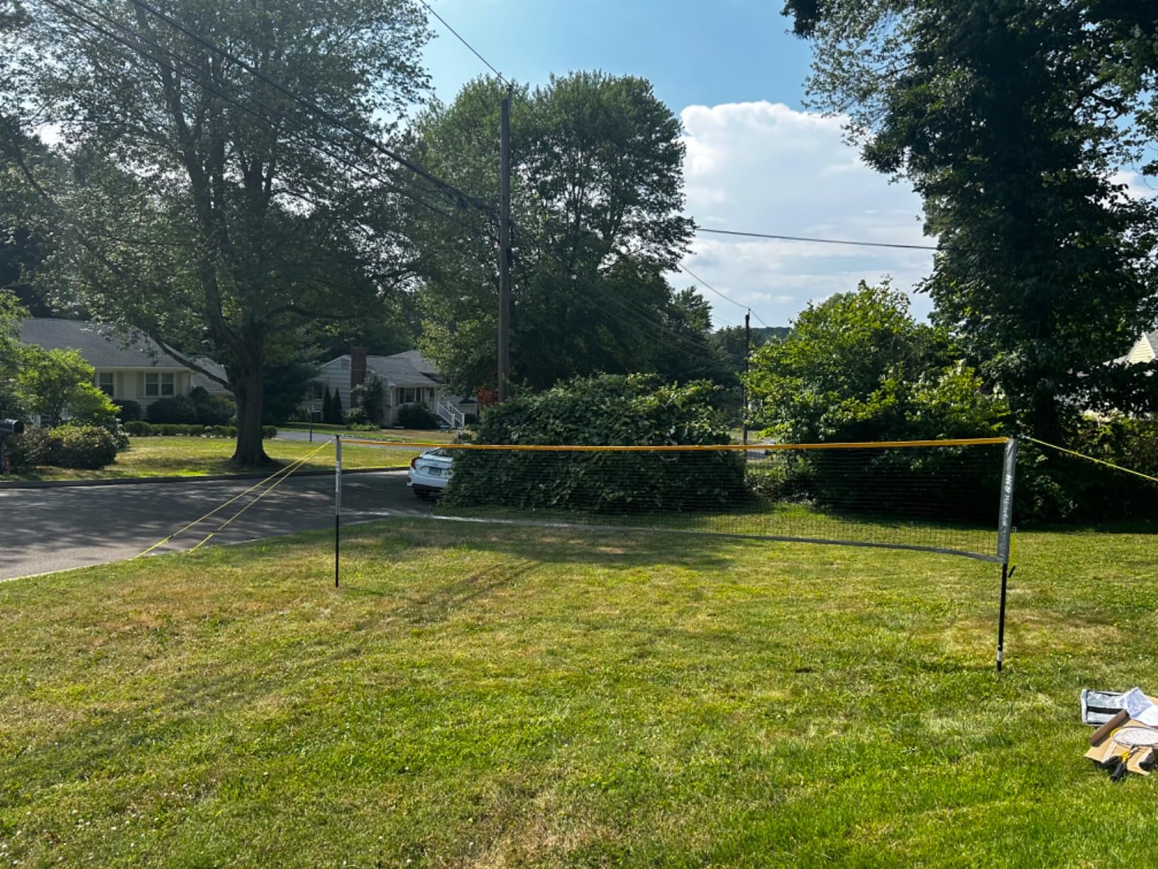 Outdoor Badminton Net Set with Anti-Sag Winch System - 20ft Badminton Net, 4 Rackets, 3 Shuttlecocks & Carry Bag, Badminton Set for Backyard, Grass, Beach, Holiday Games customer photo 2