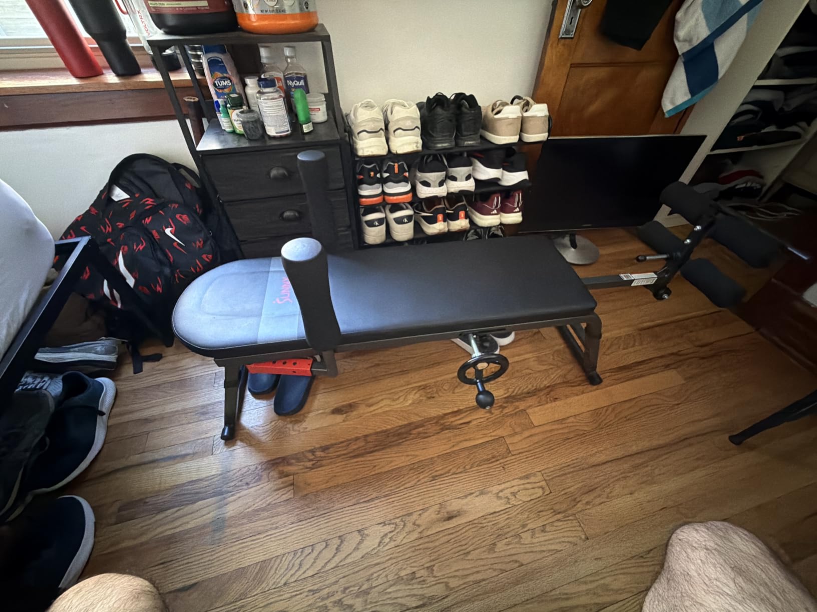 Sunny Health & Fitness Decompression Stretch Table for Back Pain Relief | No-Hang Inversion Therapy, 400LB Capacity customer photo 2