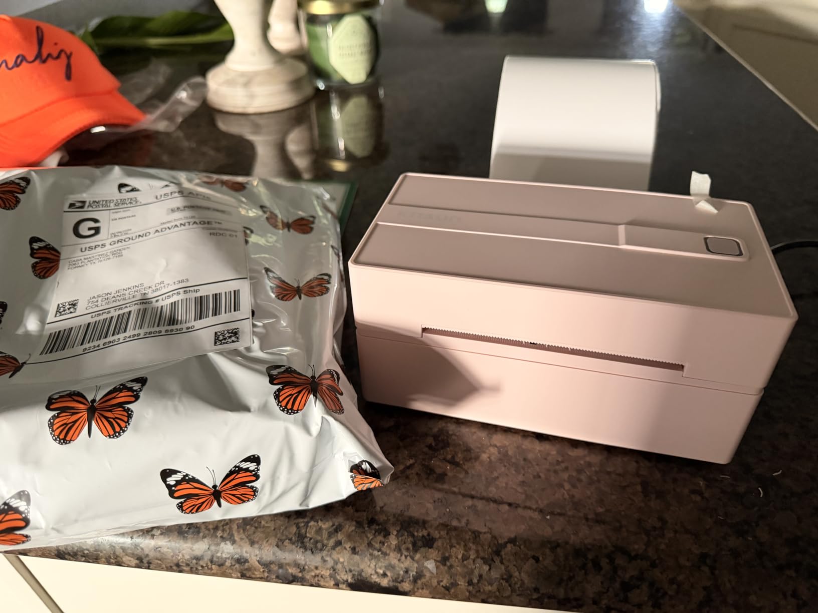 KNAON Bluetooth Thermal Shipping Label Printer, 4x6 Portable Thermal Address Label Printer for Small Business, Compatible with iPhone,Android,Windows,Mac–Works with Etsy Shopify USPS&More, White customer photo 1