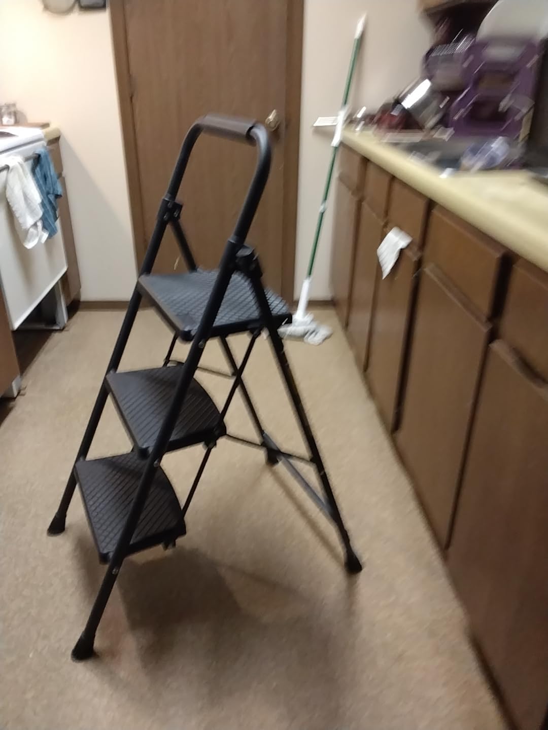 Medical King Step Ladder Folding Stool with Wide Anti-Slip Pedal, Lightweight Portable Steel for Home and Office 3 Step customer photo 2