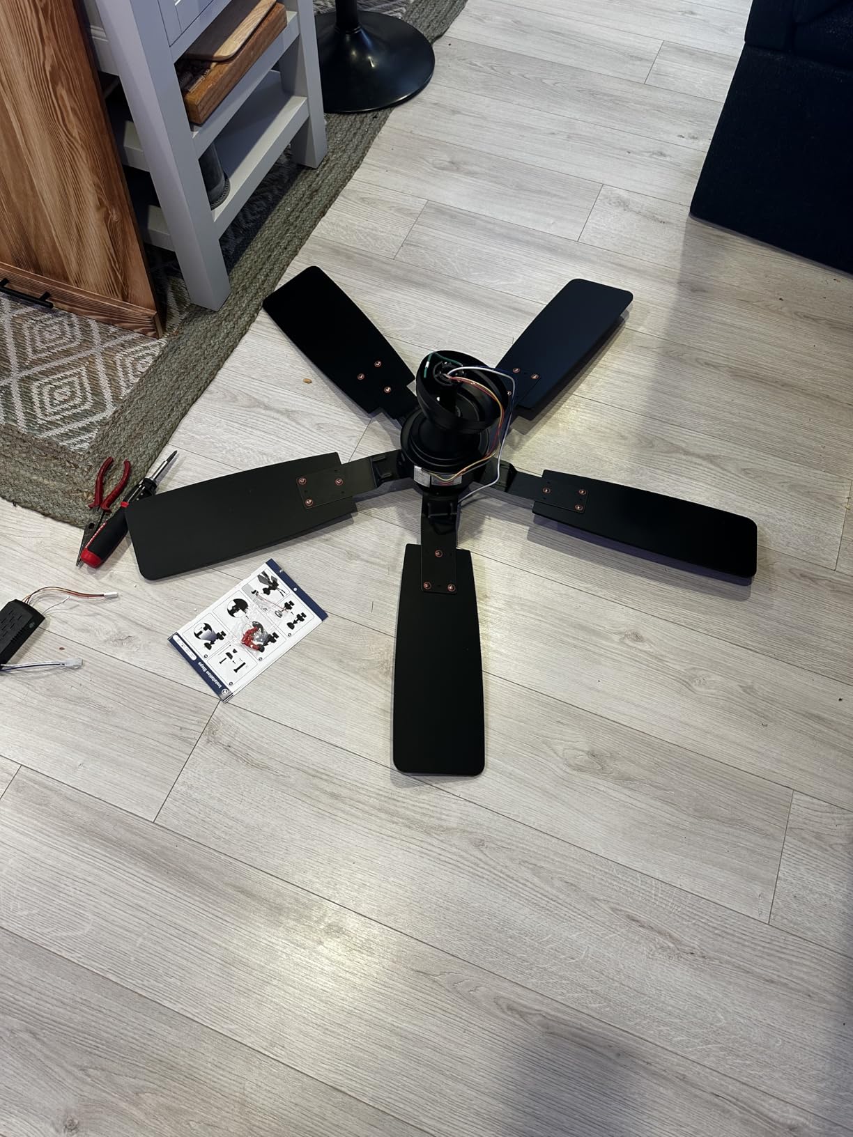 Depuley 42-Inch Ceiling Fans with Lights: Caged Ceiling Fans Dual Finish 5 Blades - Rustic Ceiling Fan with Remote Control for Farmhouse Living Room Outdoor Porch Noiseless (Black Walnut) customer photo 1