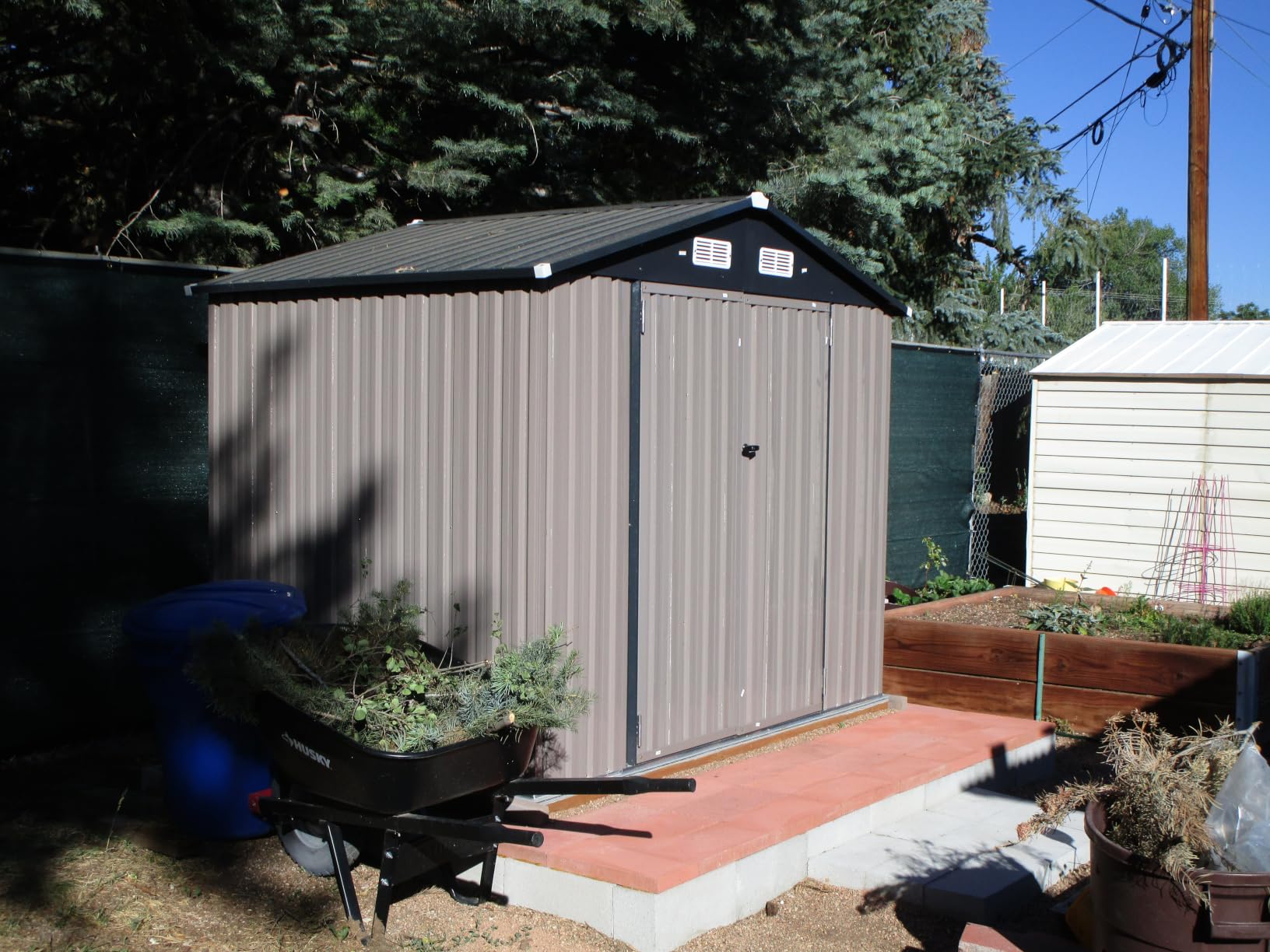 Aoxun 6.2x4 FT Shed Outdoor Storage Shed with Lockable Doors & Slooping Roof Metal Garden Tool Shed for Backyard, Patio, Poolside customer photo 1