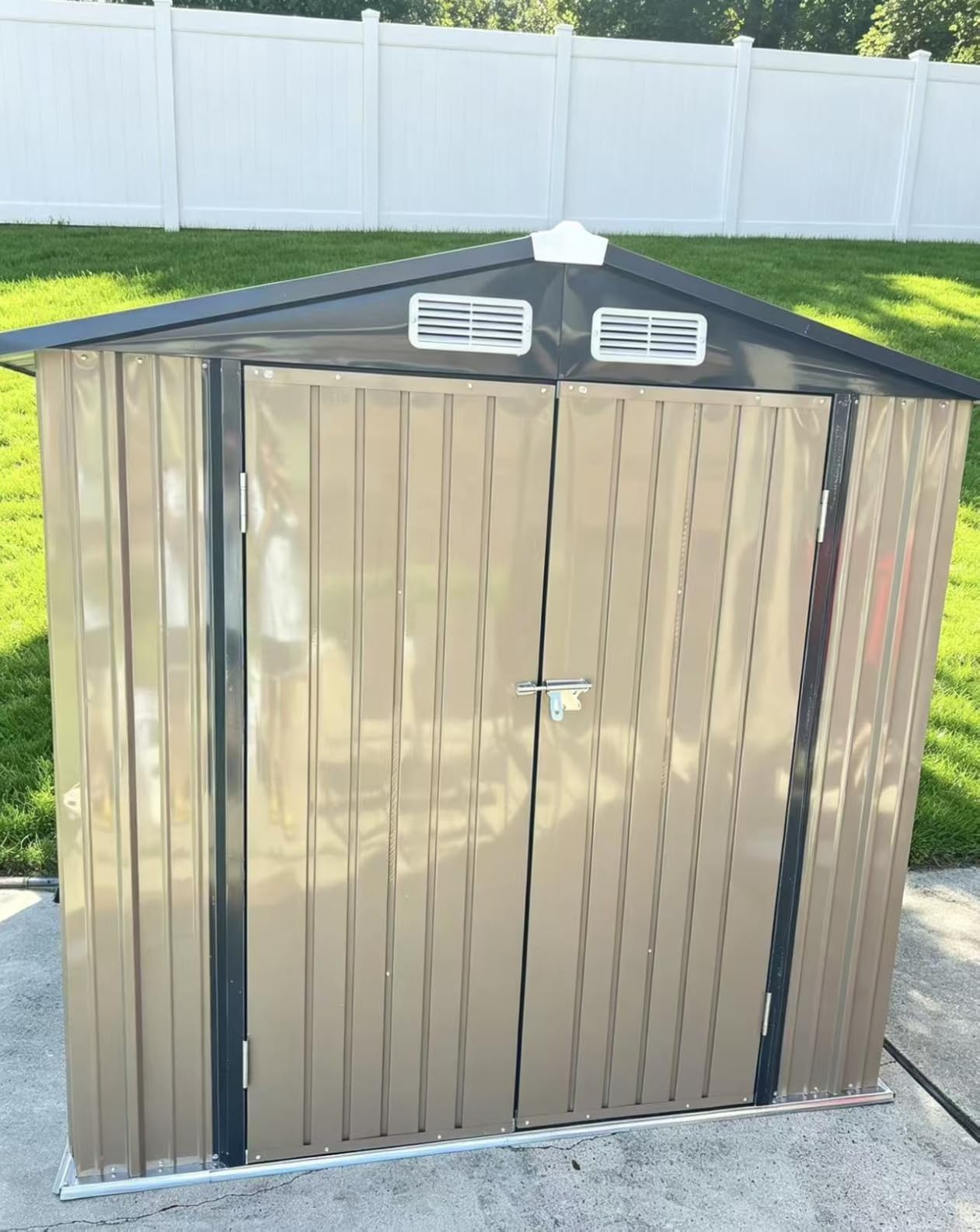 Aoxun 6.2x4 FT Shed Outdoor Storage Shed with Lockable Doors & Slooping Roof Metal Garden Tool Shed for Backyard, Patio, Poolside customer photo 2