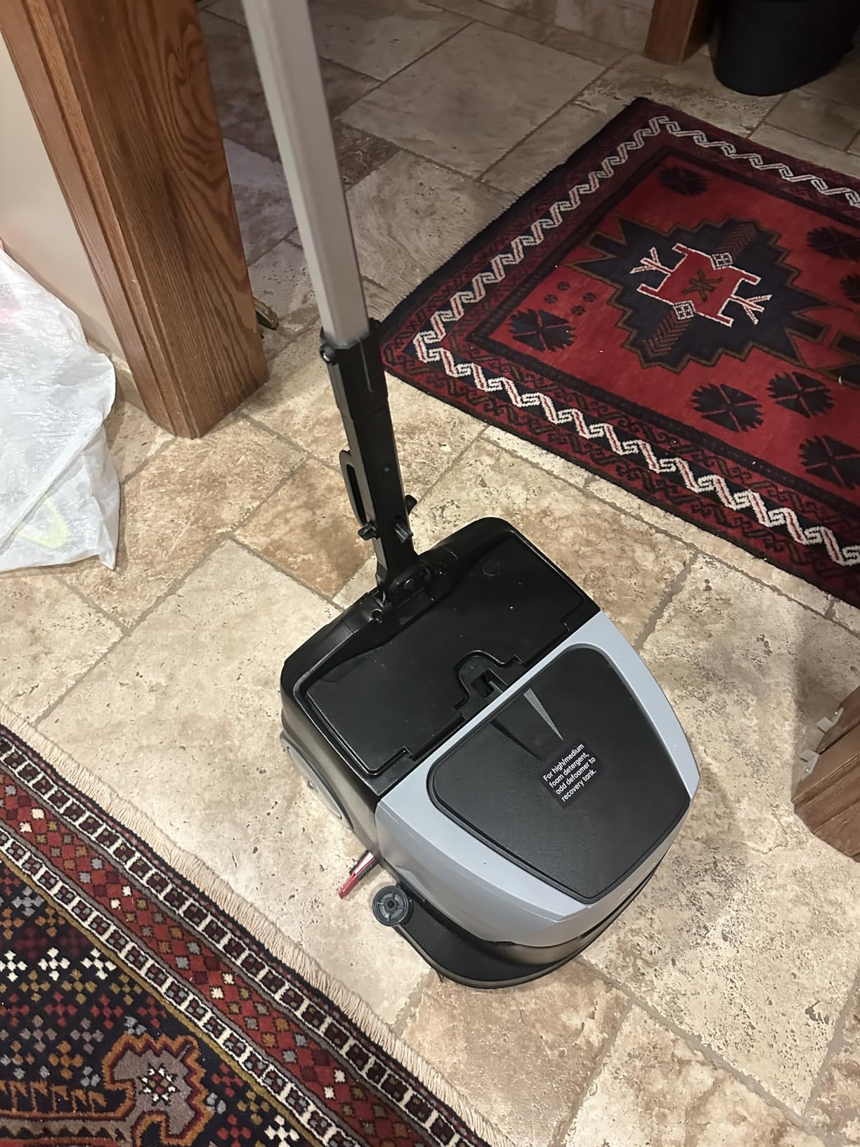 Battery Powered Walk Behind Mini Automatic Floor Scrubber Machine - Compact & Portable, 15