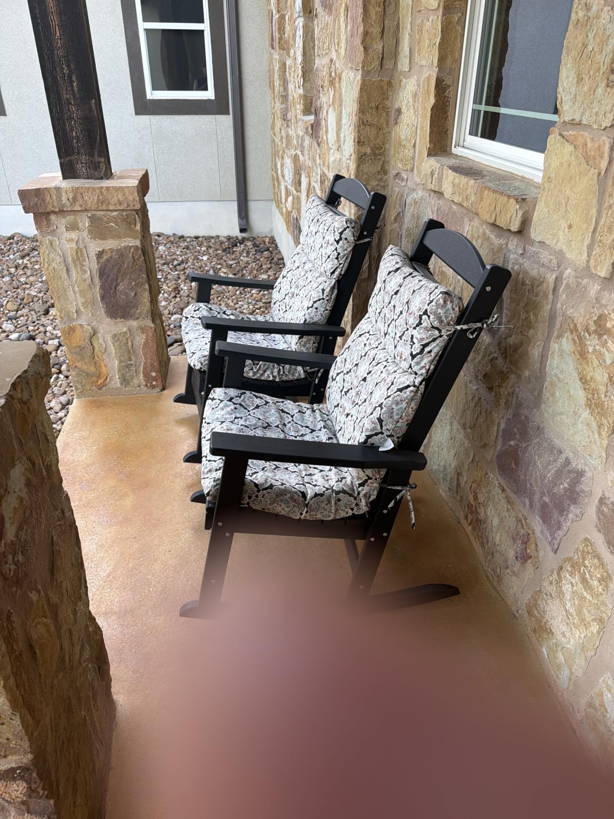 Outdoor Rocking Chair Set of 3, Oversized Rocking Chair Outdoor | HDPE All Weather Resistant High Back Patio Rocker for Porch, Patio, Garden, 350 lbs Capacity, White customer photo 1