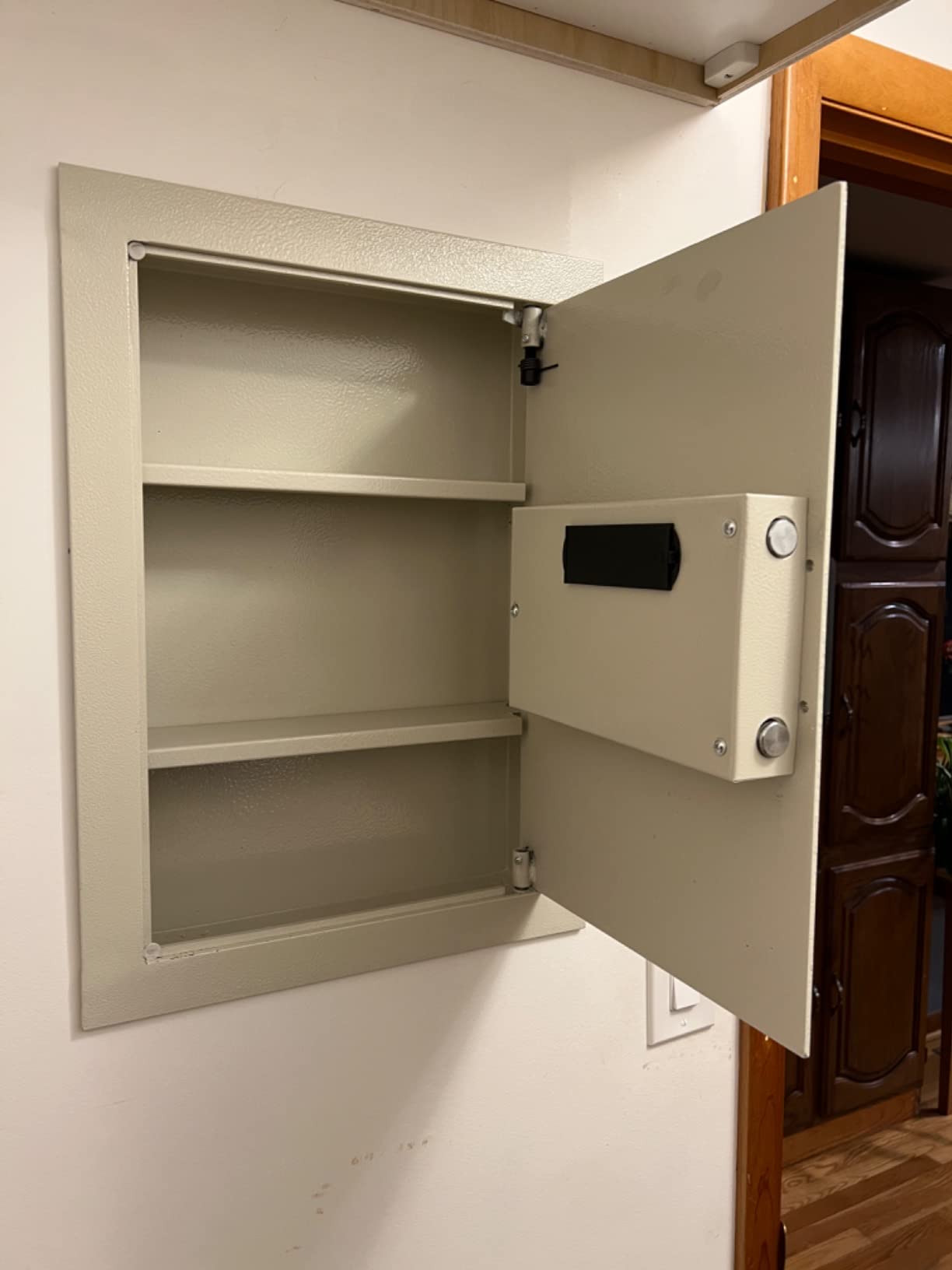 In-Wall Safe - Home or Business Safe with Keypad and 2 Manual Override Keys by Paragon Safes (Cream) customer photo 2