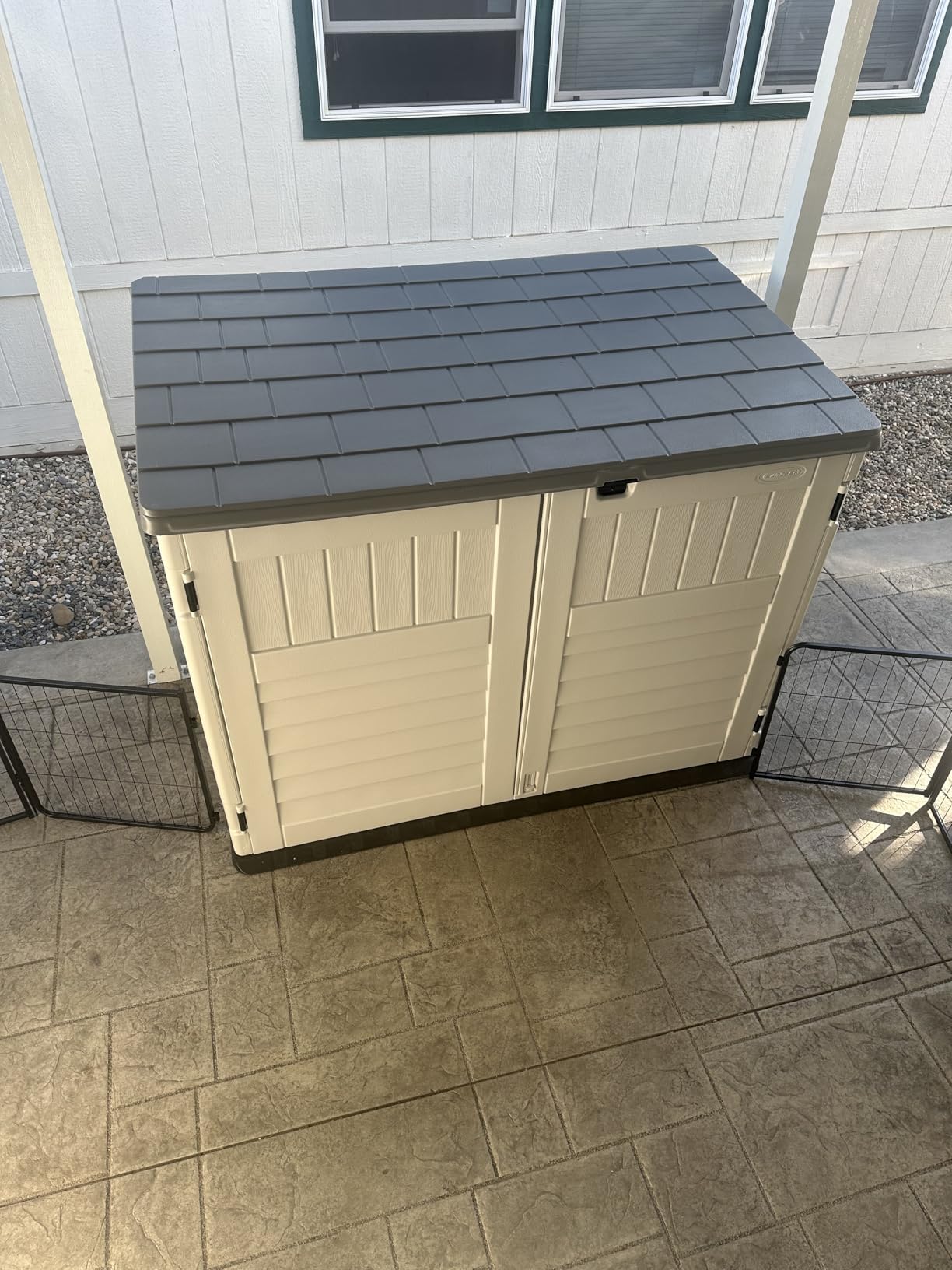 Suncast 5.9 ft x 3.7 ft Horizontal Stow-Away Storage Shed, Resin, Hinged Lid customer photo 1