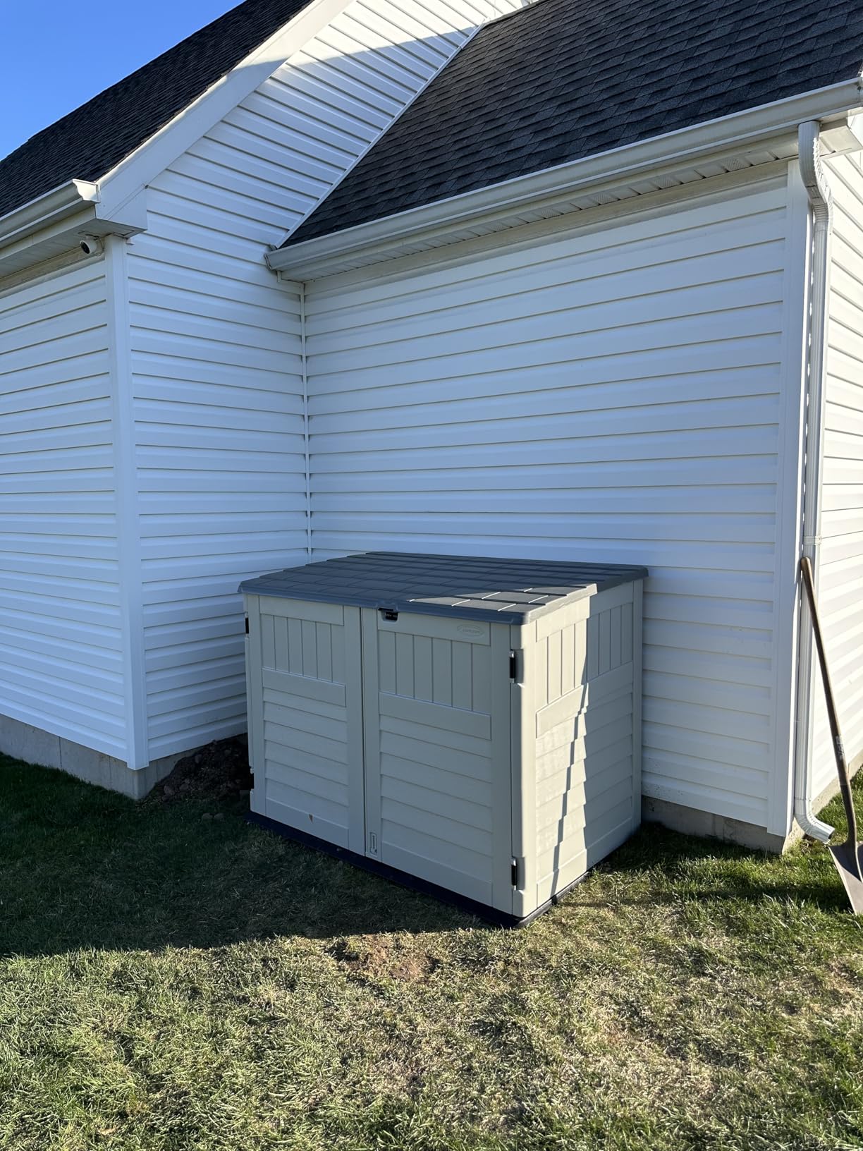 Suncast 5.9 ft x 3.7 ft Horizontal Stow-Away Storage Shed, Resin, Hinged Lid customer photo 2