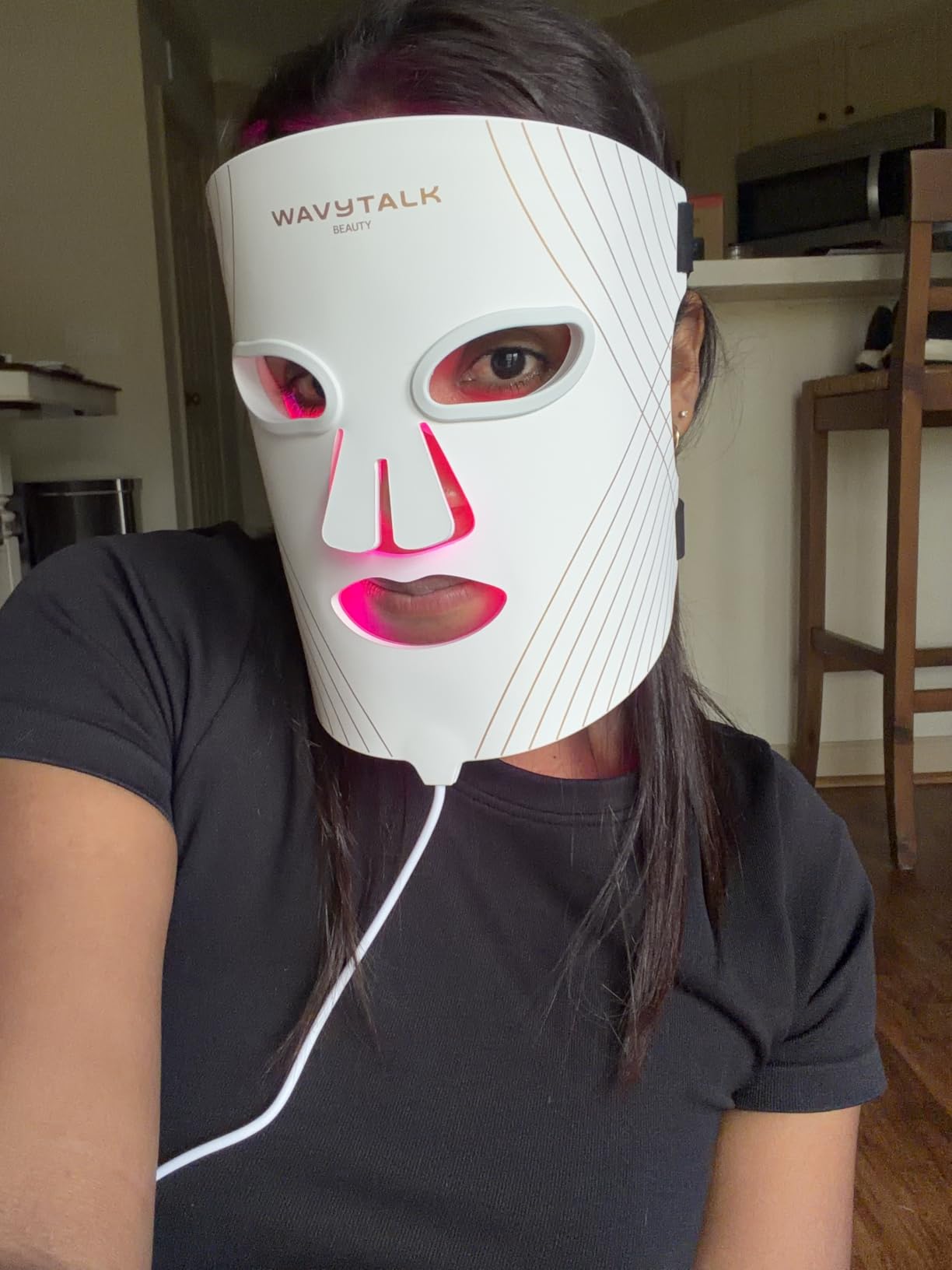 wavytalk Red Light Therapy Mask for Face, Glow Time LED Face Mask 850nm NIR | for Anti-Fine Line, Acne, Skin Rejuvenation with 456 LED Chips, 3 Modes, Gift for Women Wife Mom customer photo 1