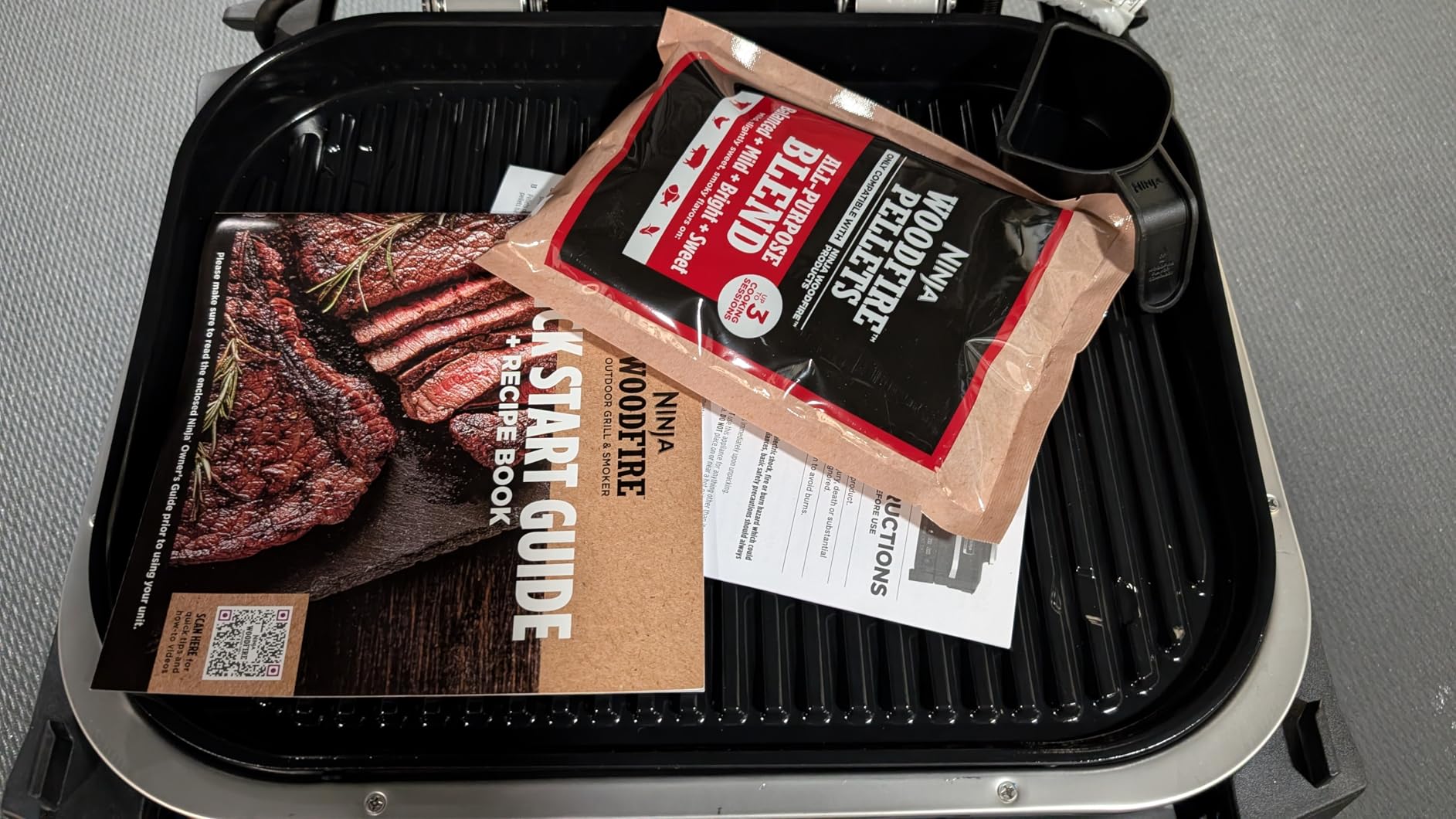 Ninja Woodfire Outdoor Grill & Smoker, 3-in-1 BBQ, Bake & Roast, OG301 | Uses real wood pellets & electric power to grill 6 steaks or smoke a 9-lb brisket customer photo 1