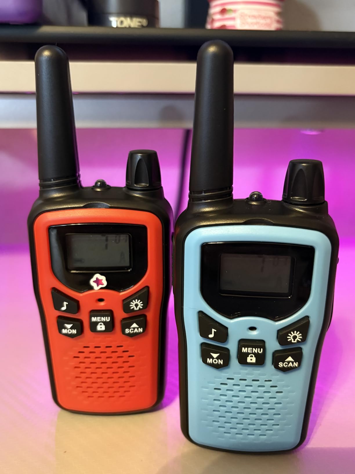 Rechargeable Walkie Talkies Long Range for Adults, Walky Talky VOX with 22 FRS Channels, 99 Privacy Codes Two Way Radio, 1200mAh Li-ion Battery, for Camping Hiking Emergency (2 Pack Colorful) customer photo 2