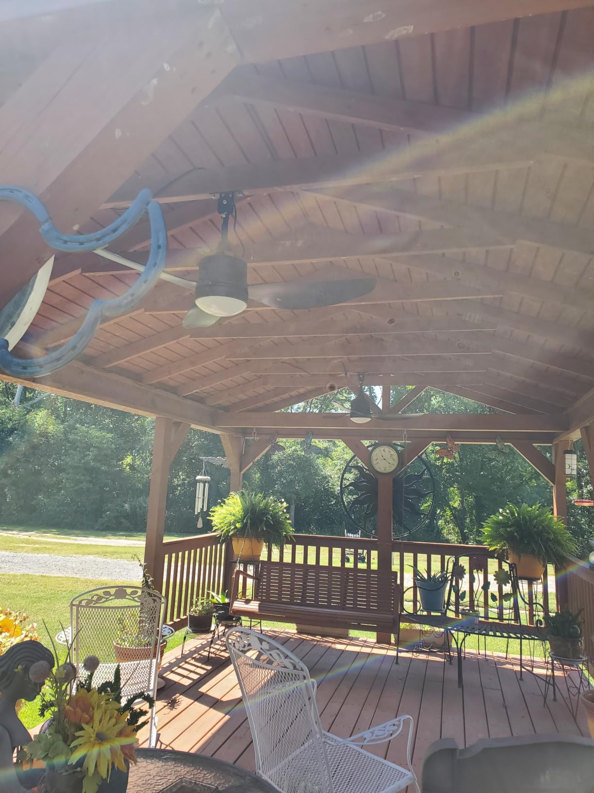 Depuley Outdoor Ceiling Fan with Light: 42 Inch Waterproof Gazebo Fans with Lights Outdoor Hanging - Plug in Remote App Control for Patio Indoor Farmhouse Porch - 6 Speed Reversible DC Motor Walnut customer photo 2