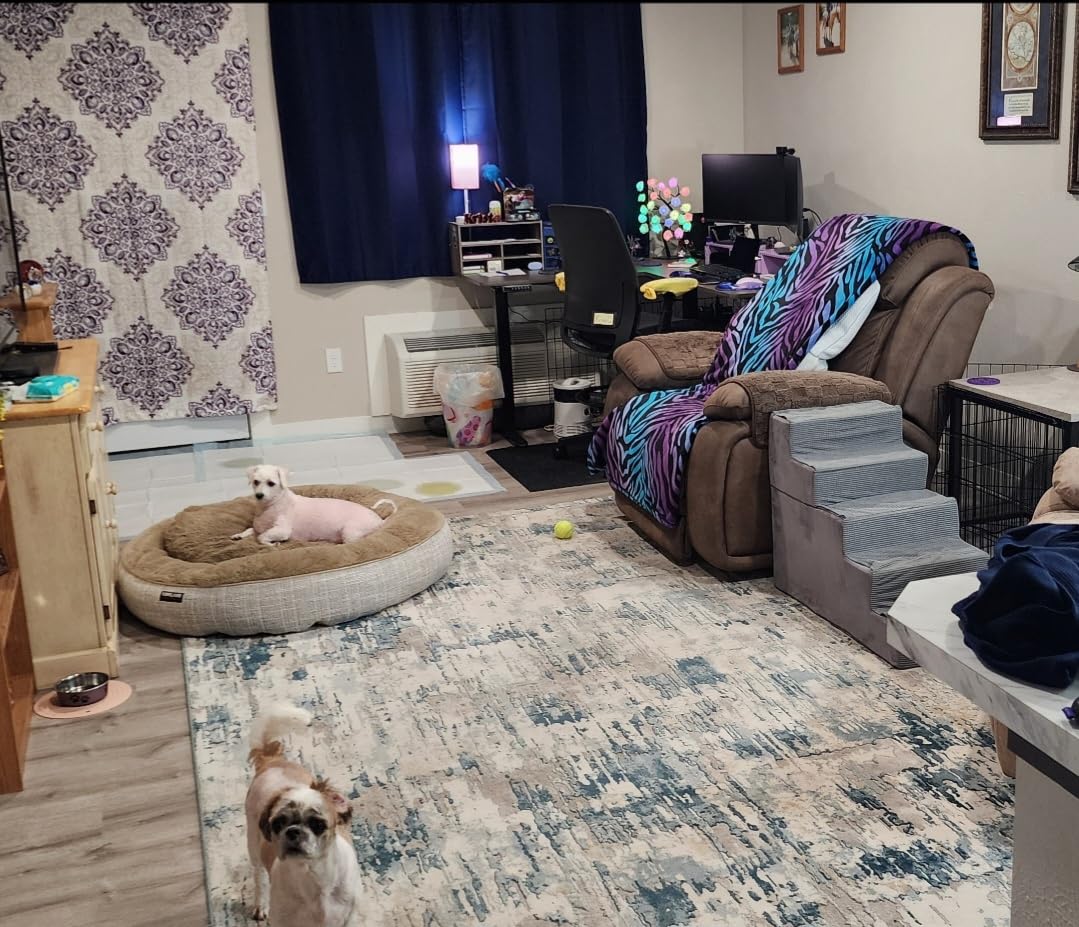 8x10 Area Rugs for Living Room Green Washable Non-Slip Large Carpet | Soft Boho Area Rug for Bedroom Dining Room Home Office Indoor Nursery, Stain Resistant, Low Pile, Vintage Distressed Rug customer photo 1