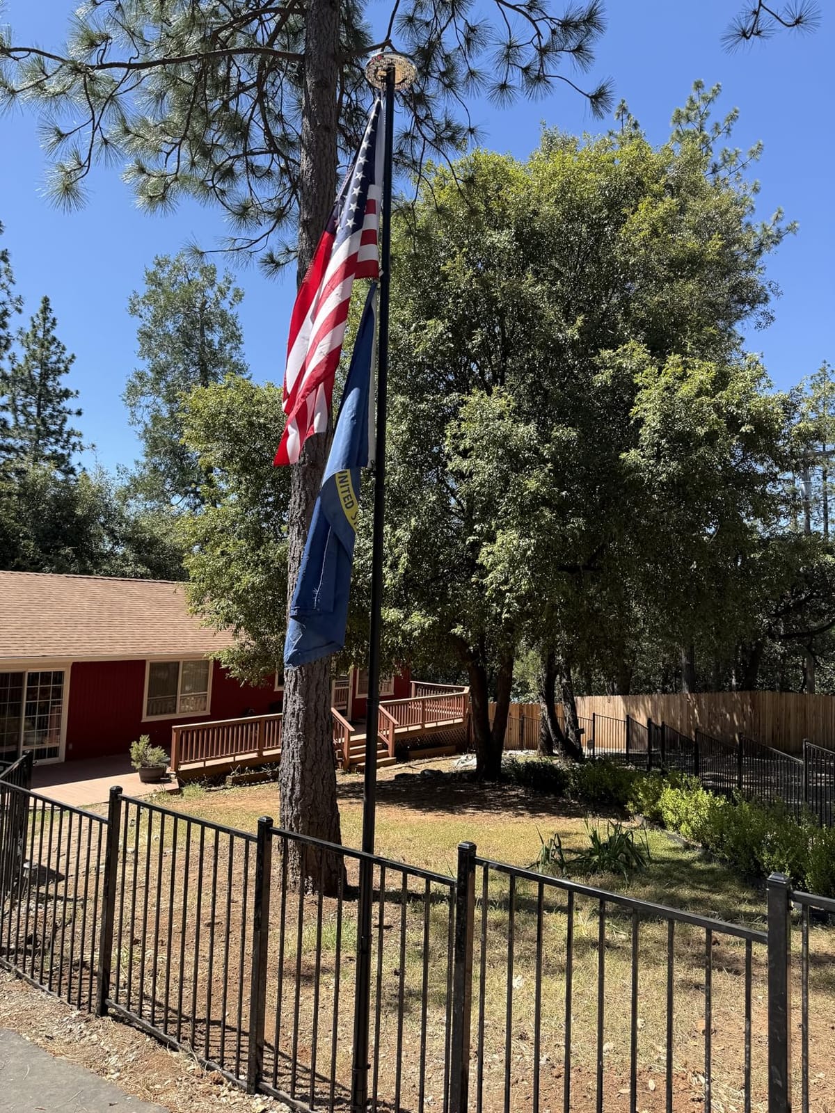20FT Telescoping Flag Pole for Outside House, Extra Thick with US Flag | Smooth Telescopic, Tangle-Free Dual Flag Design, In Ground Outdoor, Residential & Commercial, Complete Hardware, Easy Install customer photo 1