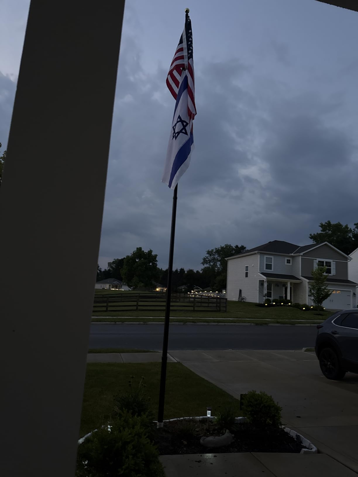 20FT Telescoping Flag Pole for Outside House, Extra Thick with US Flag | Smooth Telescopic, Tangle-Free Dual Flag Design, In Ground Outdoor, Residential & Commercial, Complete Hardware, Easy Install customer photo 2