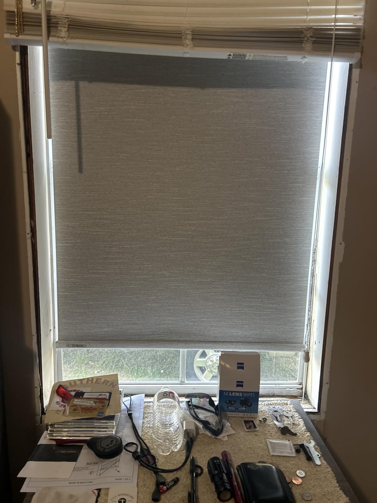 Motorized Blinds for Windows - Hapadif Roller Window Shades with Remote, No-Drill Installation, Cordless Automatic Blackout Electric Blinds, Adjustable Height, Easy to Use (Black, 34.5 x 72) customer photo 1