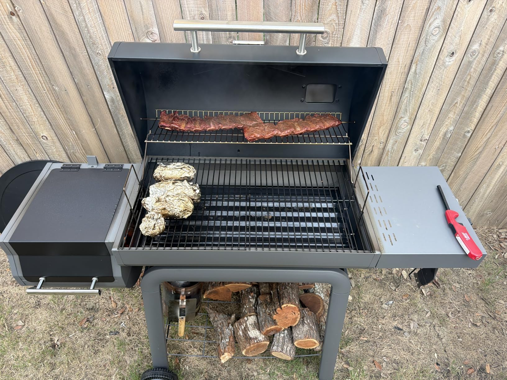 Feasto Heavy-Duty 30-Inch Charcoal Grill with Offset Smoker Grill | Side Table & 831 Sq. In Cooking Space, Outdoor BBQ Grill customer photo 2