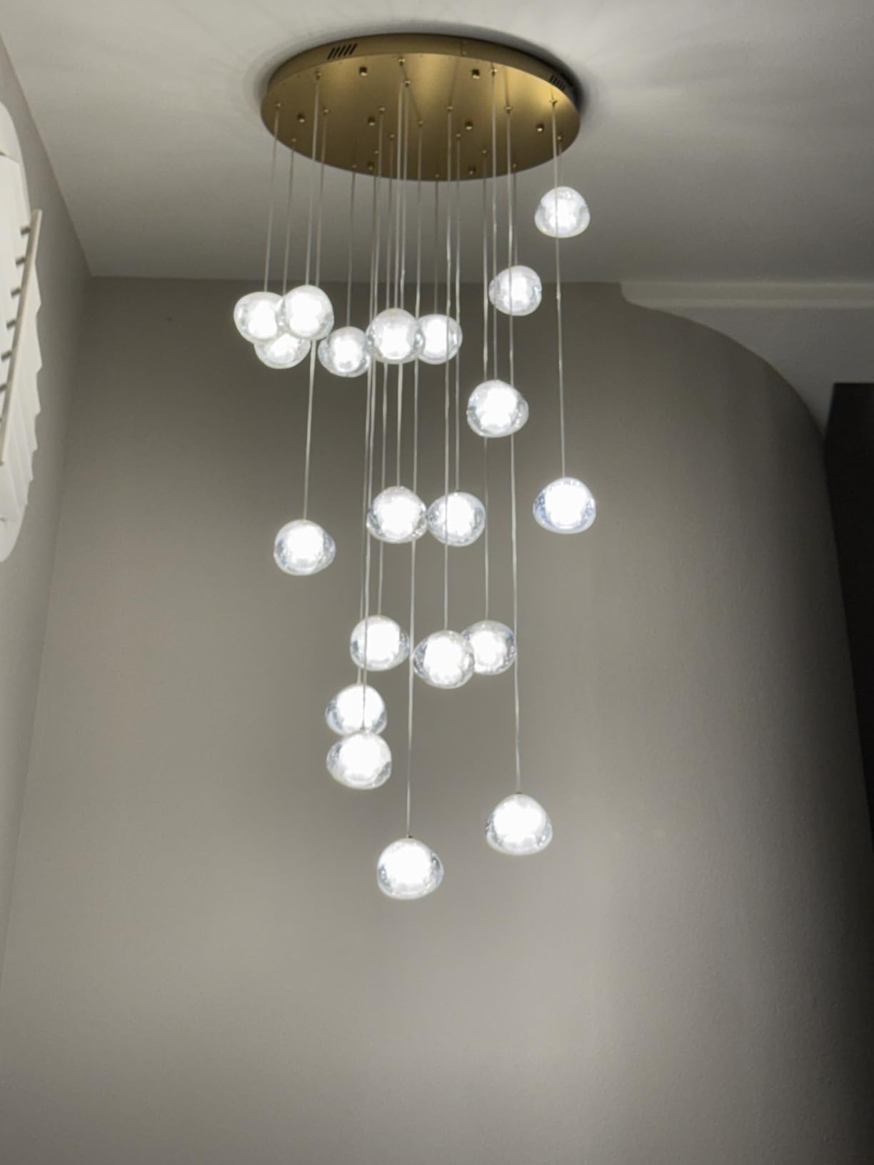 14-Light Modern Chandeliers for Entrance High Ceiling Chandelier Long Lights Fixture LED Ceiling Light Bubble Crystal for Hallway Foyer Stairwell customer photo 2