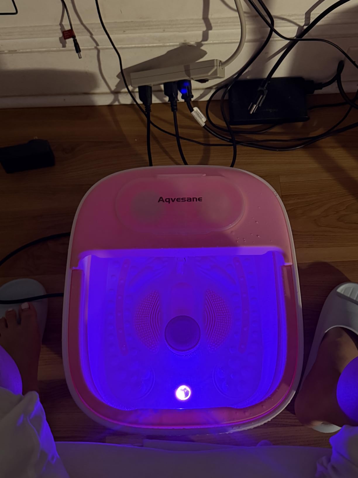 Collapsible Foot Bath, Foot Spa Bath Massager with Heat, Bubble, Remote Control, Temperature Control, 3 Pedicure Attachments, Feet Soaking Tub for Stress Relief customer photo 1