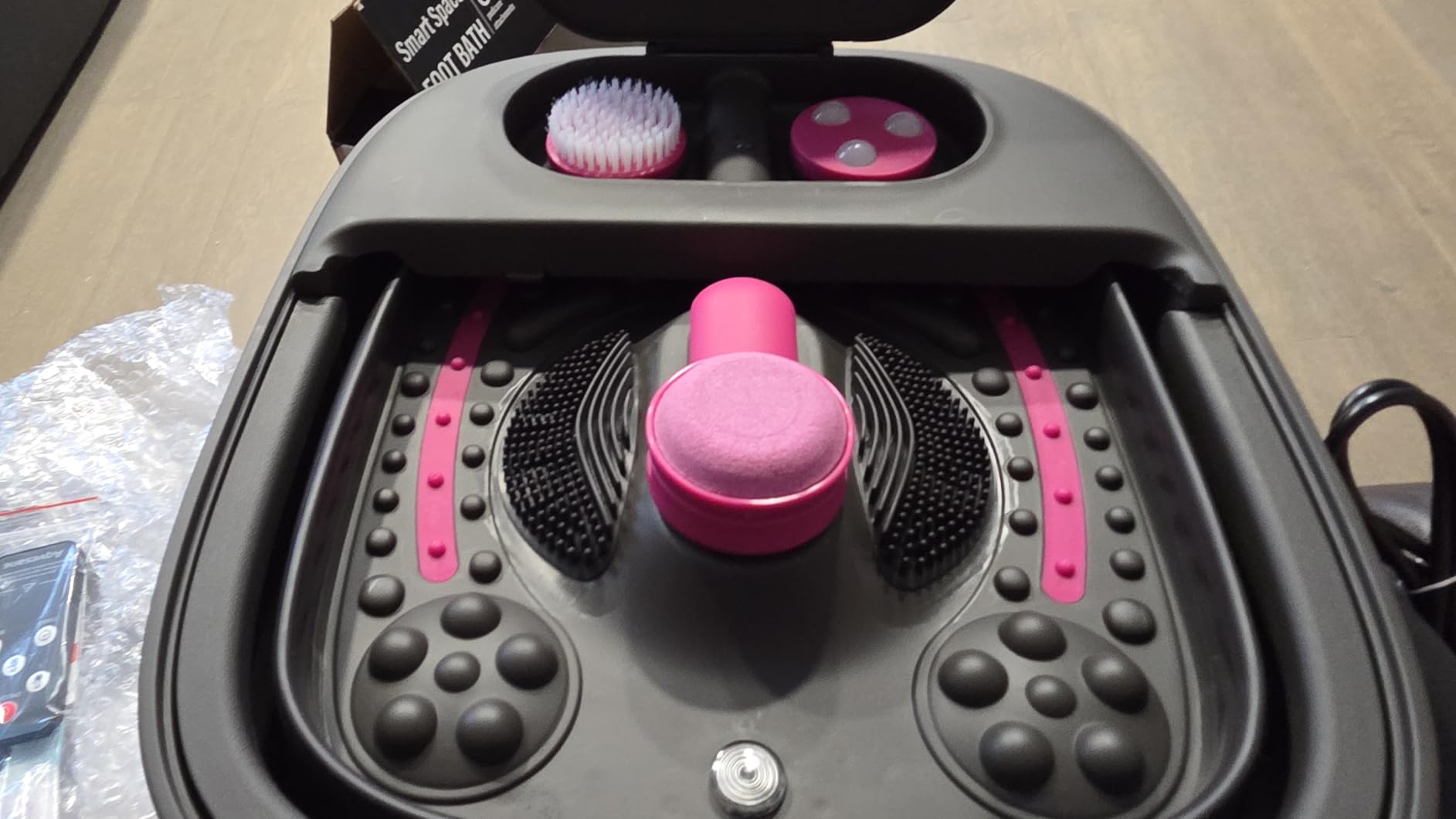 Collapsible Foot Bath, Foot Spa Bath Massager with Heat, Bubble, Remote Control, Temperature Control, 3 Pedicure Attachments, Feet Soaking Tub for Stress Relief customer photo 2