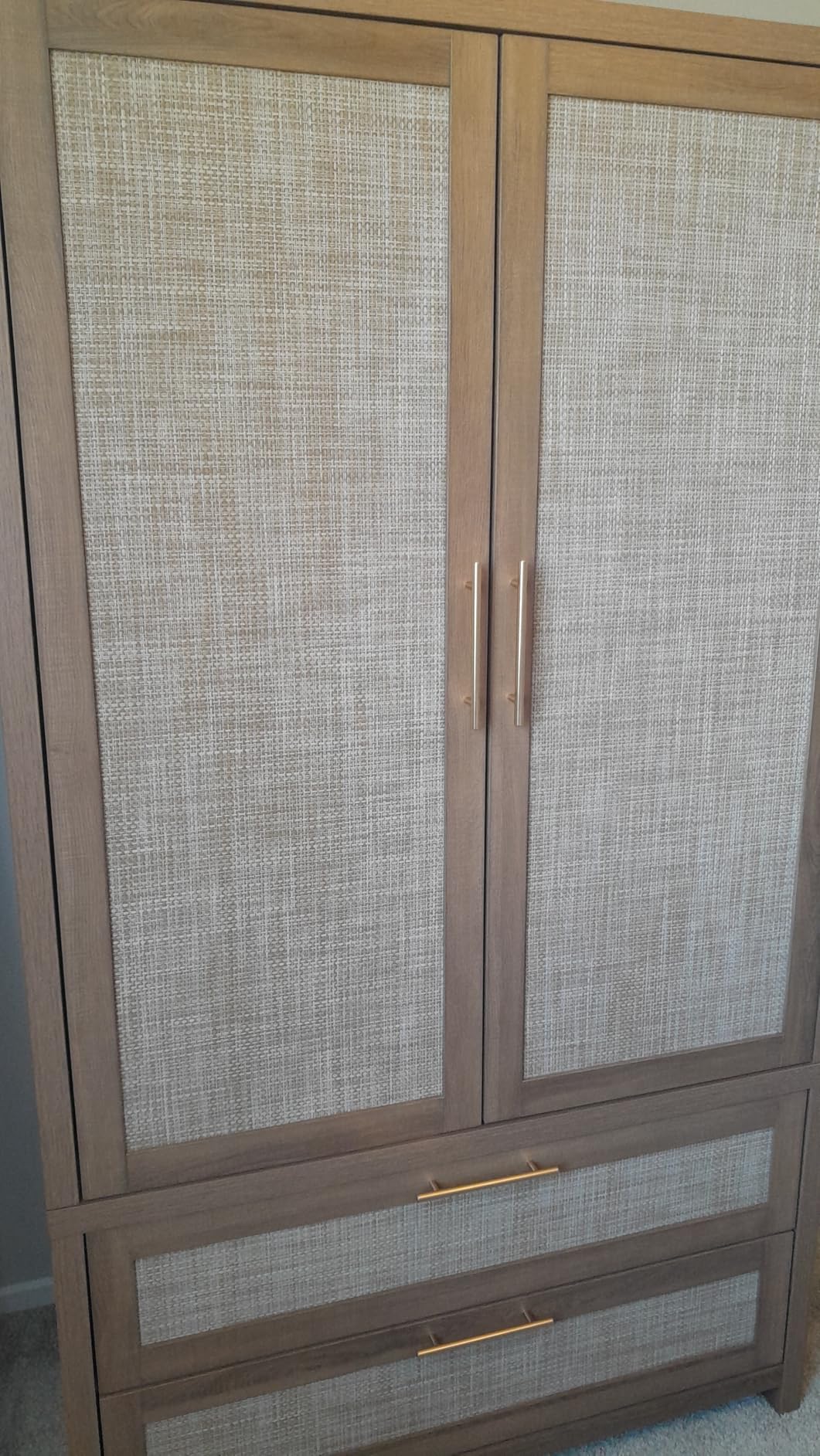 SICOTAS 71 inch Rattan Wardrobe Closet : Armoire Wardrobe with Drawers | Farmhouse Boho Storage Cabinet with Hanging Rod, Large-Capacity Deep Armoire Clothes Organizer for Bedroom, Cloak Room customer photo 2