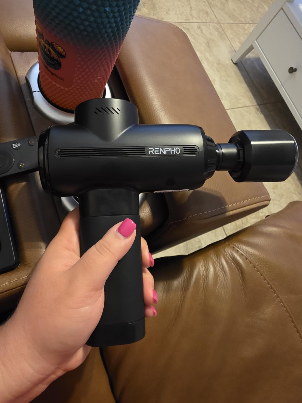 RENPHO Active Thermacool 2 Massage Gun with Intuitive Heat and Cold Control | VA Display Handheld Percussion 10mm Deep Tissue Massager for Neck Back Muscle, FSA Eligible Gift for Men, Athletes, Women HSA customer photo 2