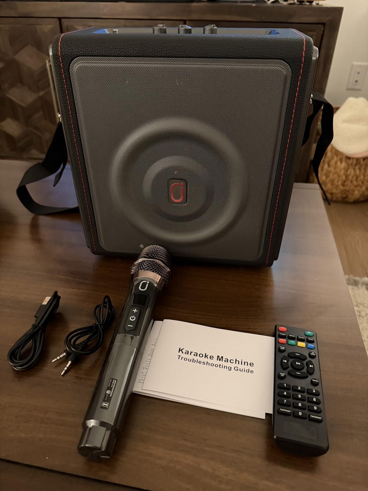 Karaoke Machine, Portable Bluetooth 5.3 Speaker with 3 Wireless Microphones for Adults, 300W Retro Leather PA System with Pitch Correction, Supports TV/TWS/TF Card/USB/AUX/Live (3MICS) customer photo 2