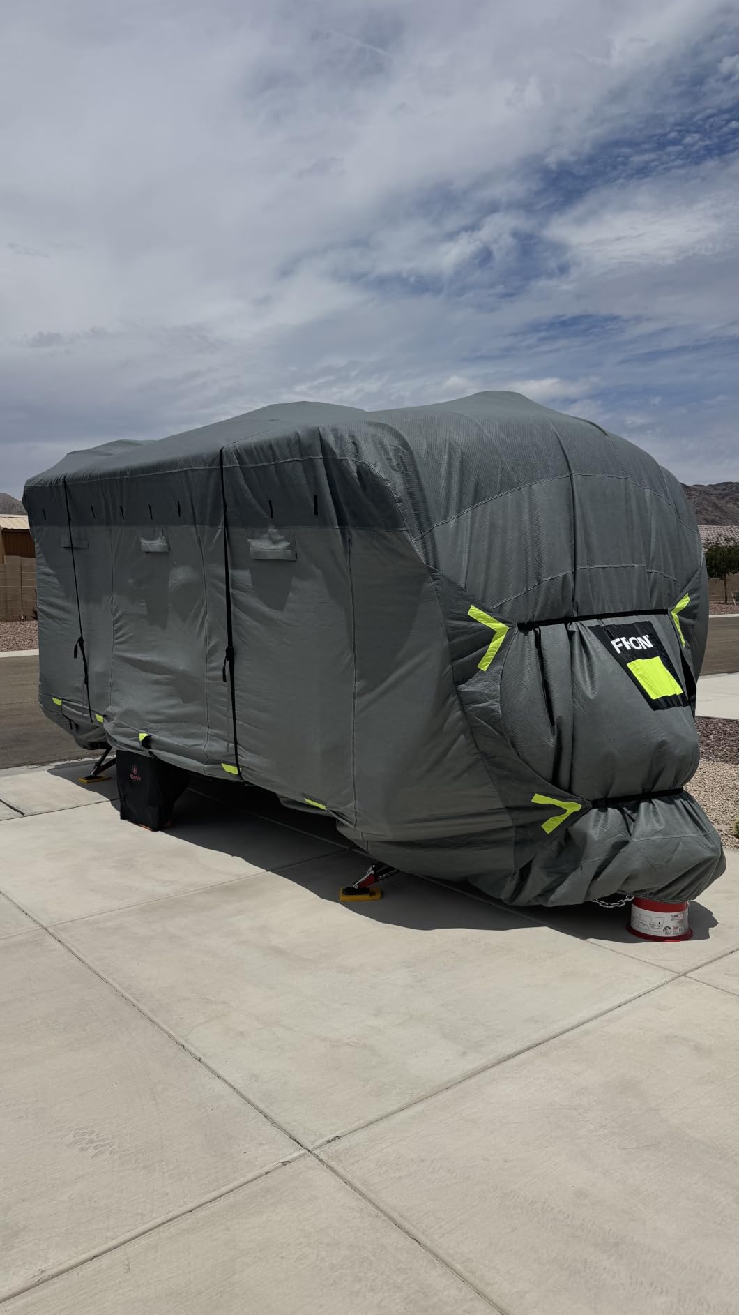 Heavy Duty 8 Layers RV Cover 35-38ft, Rip-Stop Motorhome Camper Cover with Windproof Straps, Gutter & Tongue Jack Covers, Utility Travel Trailer Cover for All Weather Protection customer photo 1