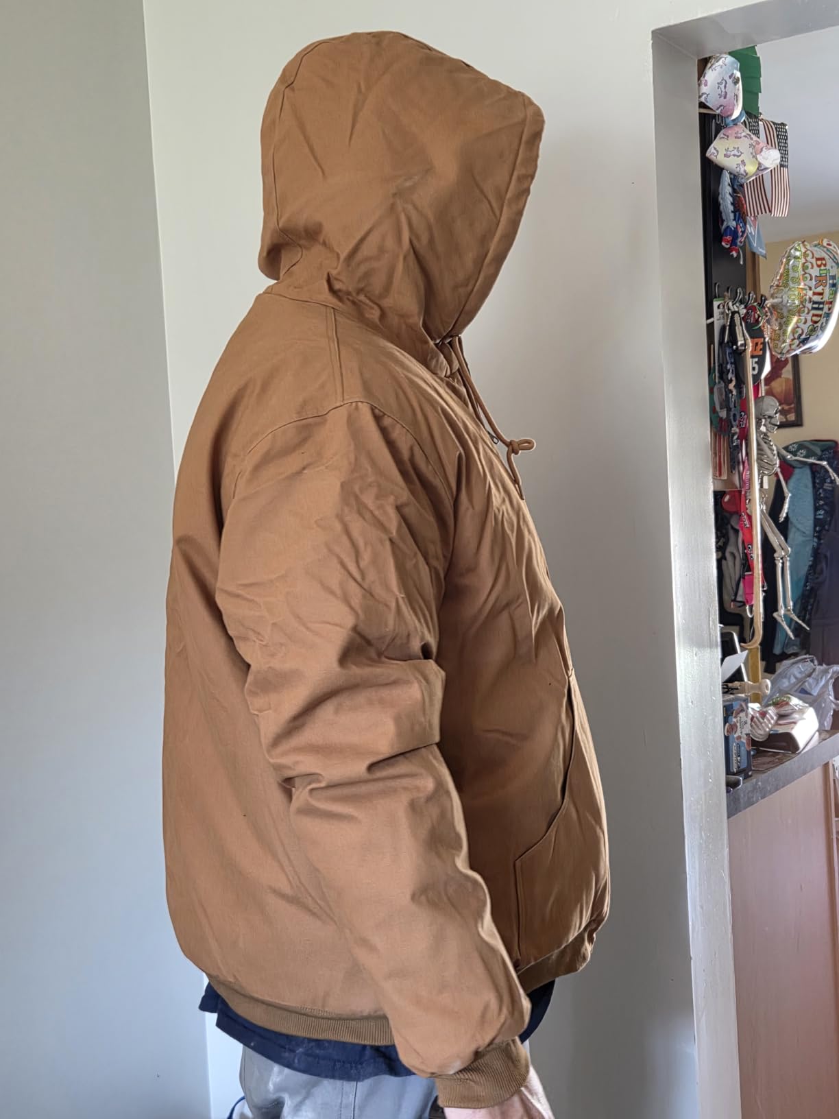 Graphene Heated Jackets for Men with 12V 18400mAh Battery Pack, Uniform Warm Canvas Hooded Coat for Winter Outdoor customer photo 1