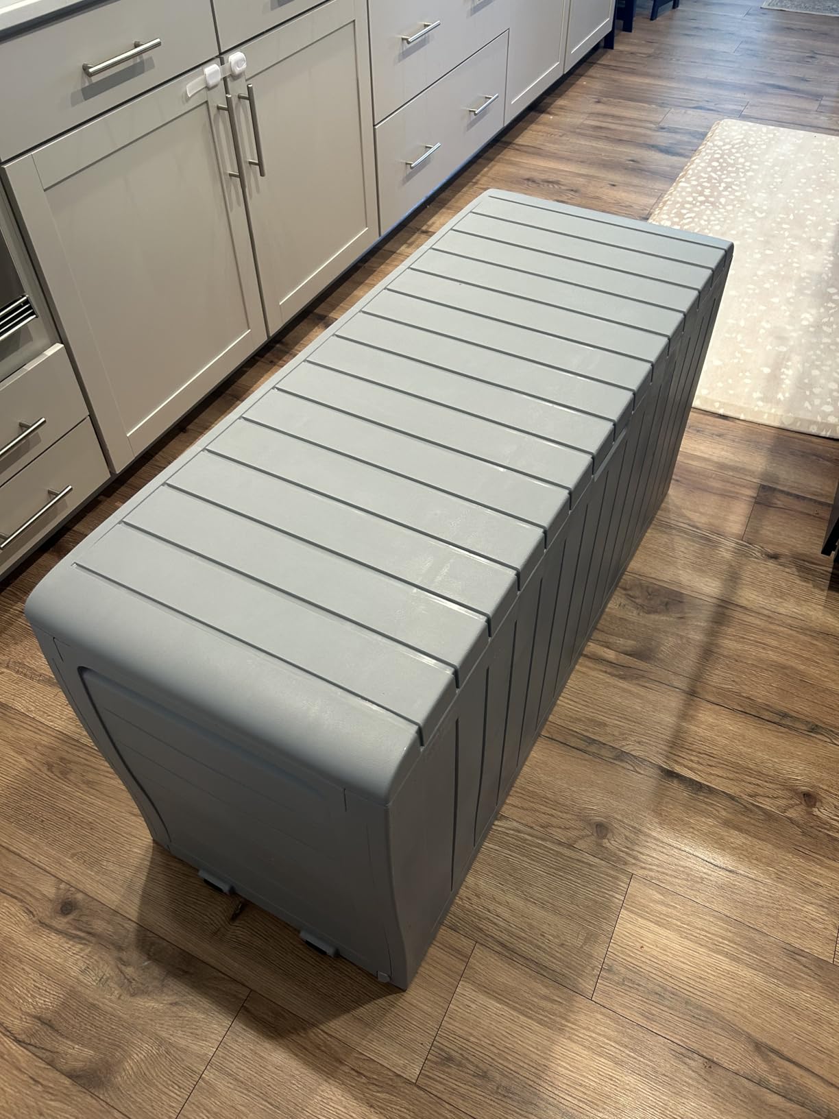 Keter Marvel Plus 71 Gallon Resin Outdoor Storage Box for Patio Furniture Cushions, Throw Pillows, Garden Tools and Pool Floats, Taupe customer photo 2
