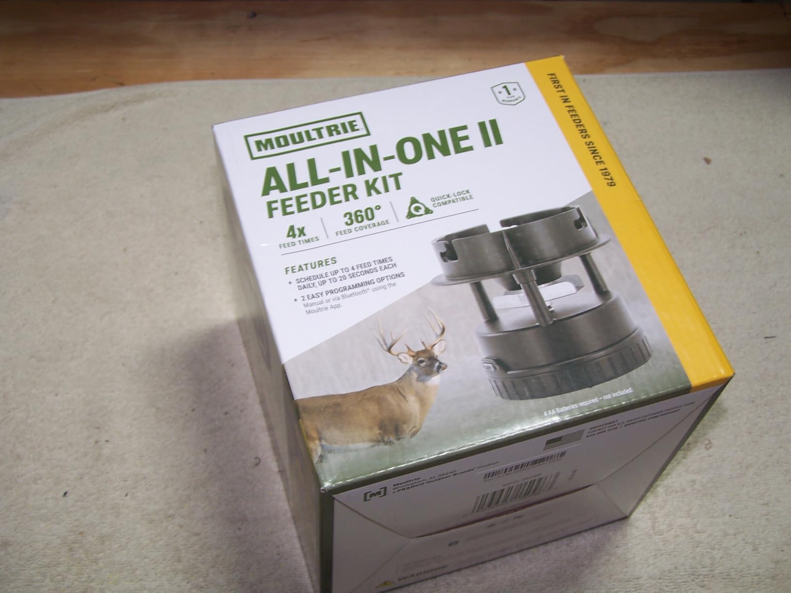 Moultrie All-in-One II Feeder Kit - Bluetooth App Control | Bluetooth App Control, pairs with Edge 3, full remote access, quick-lock mounting, includes motor and spreader customer photo 2