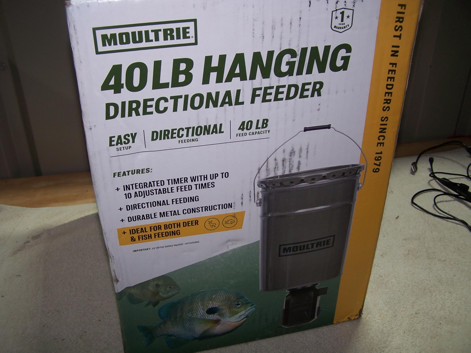 Moultrie All-in-One Hanging Directional Feeder - 40 Lb, Bluetooth App | Bluetooth App Control, pairs with Edge 3, directional spread for deer and fish ponds, adjustable feed times, easy setup customer photo 1