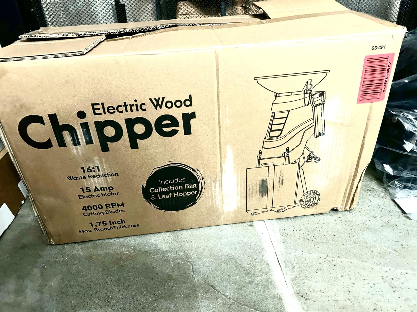 Electric Wood Chipper & Mulcher - 15A Powerful Garden Chipper for Branches, Sticks & Yard Waste - Compact, Quiet & Easy to Use with Collection Bag customer photo 1