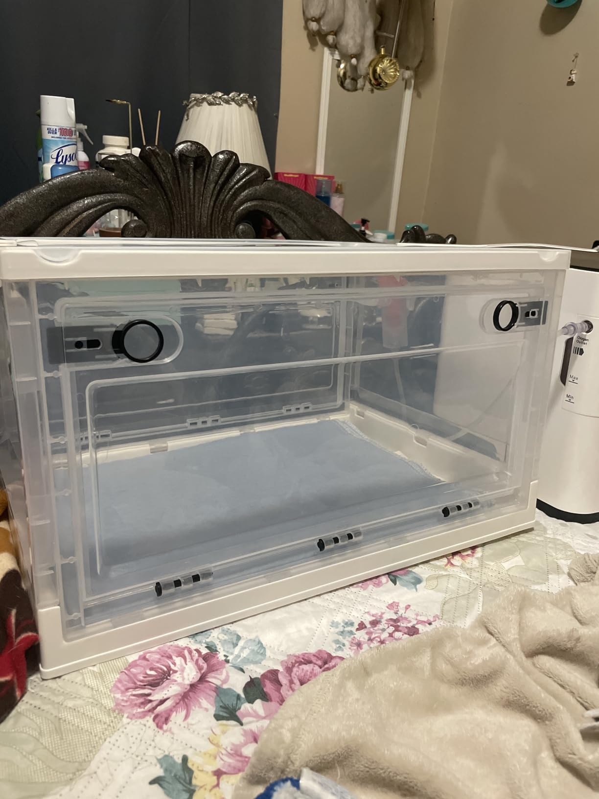 Portable Oxygen Tank Cat&Dog for Pet Cage, Oxygen Room Foldable Nebu-lization Box, Puppy Incubator&Cat Nebulizer for Pets Up to 30lbs (L) customer photo 1