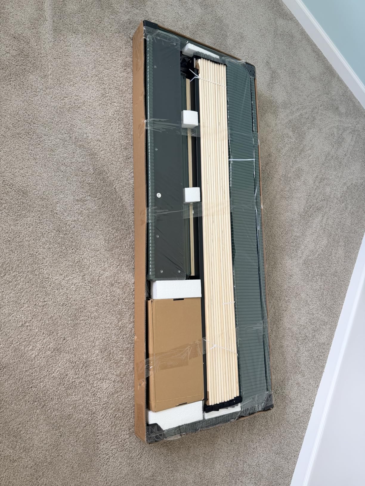 SHA CERLIN Queen Platform Bed, Adjustable Tufted Corduroy Headboard, Green | Vertical Channel Tufted Headboard/Corduroy Upholstery/Strong Wooden Slats/900 lbs Capacity/No Box Spring Needed/Easy Assembly customer photo 2