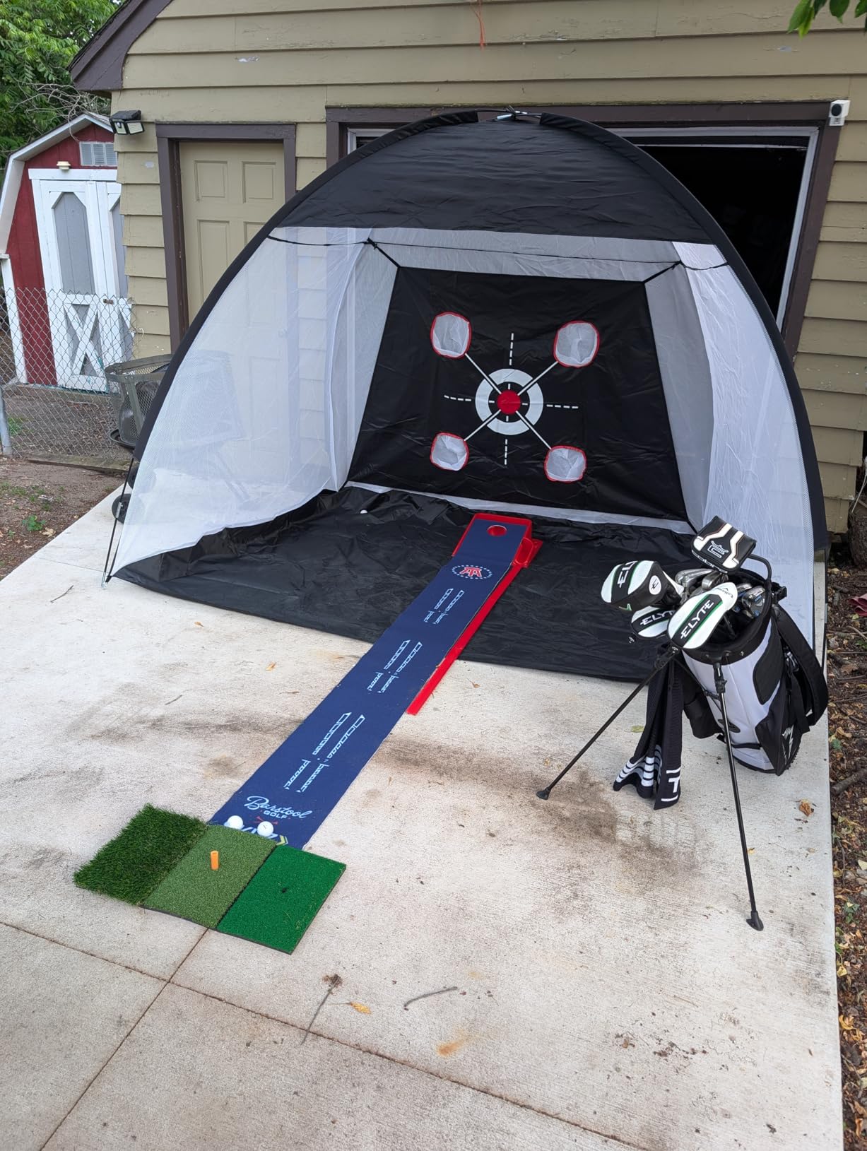 Golf Net with Practice Mat,Golf Hitting Aid Nets 10x7FT for Backyard Driving Chipping Training Swing,Gifts for Men Dad Him and Golfer customer photo 2