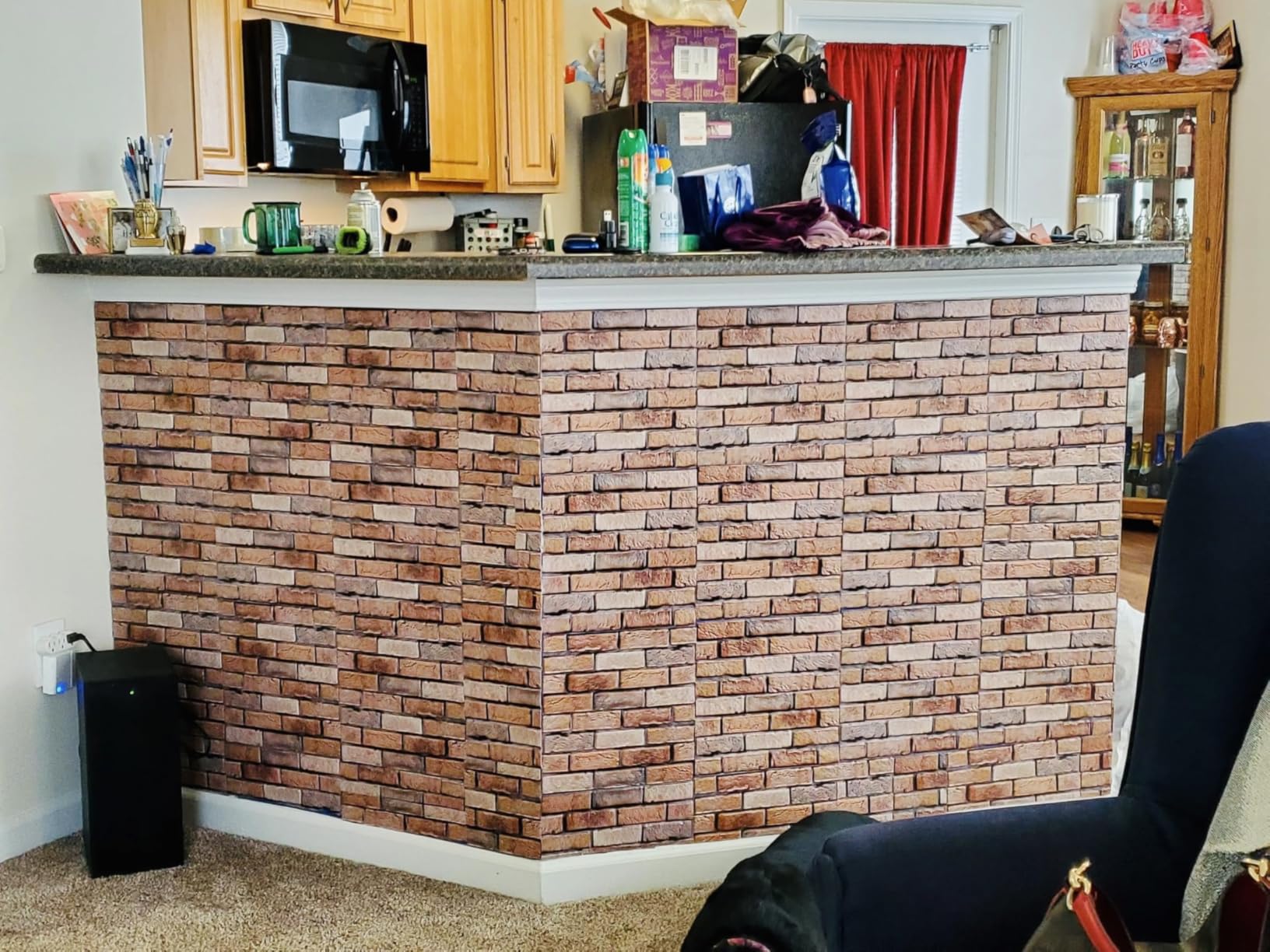 3D Wall Panels Peel and Stick, 10Pcs Brick Textured PVC Brick Panels | 11.81*11.81 Inch, Waterproof, Self-Adhesive Wall Tiles, for Accent Walls, Kitchen, Bathroom, Bedroom & Office Decor customer photo 1