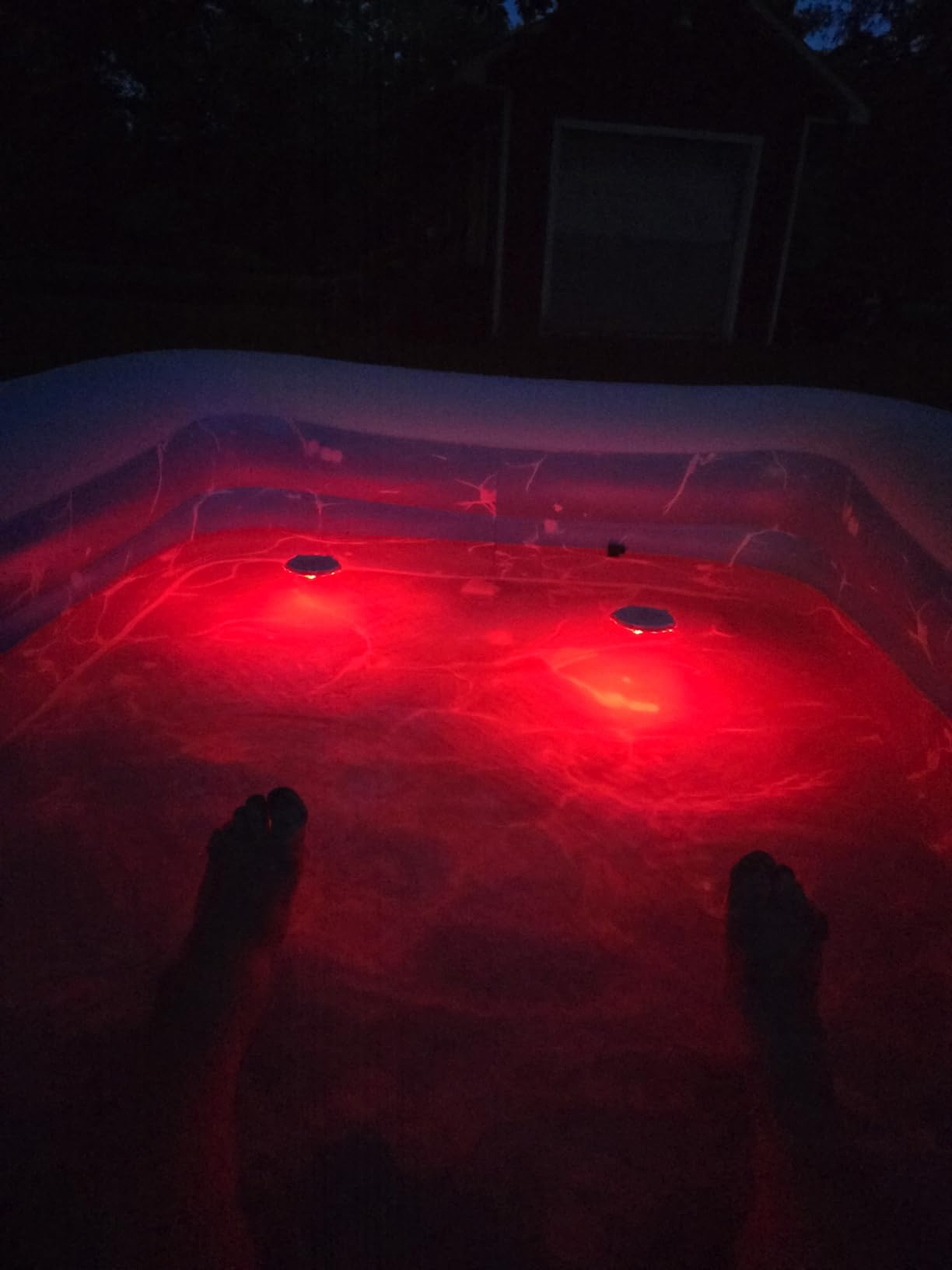 Inflatable Pool with Pool Lights and Seat, 110 x 63 x 20 Inch Family Pool for Adults customer photo 1