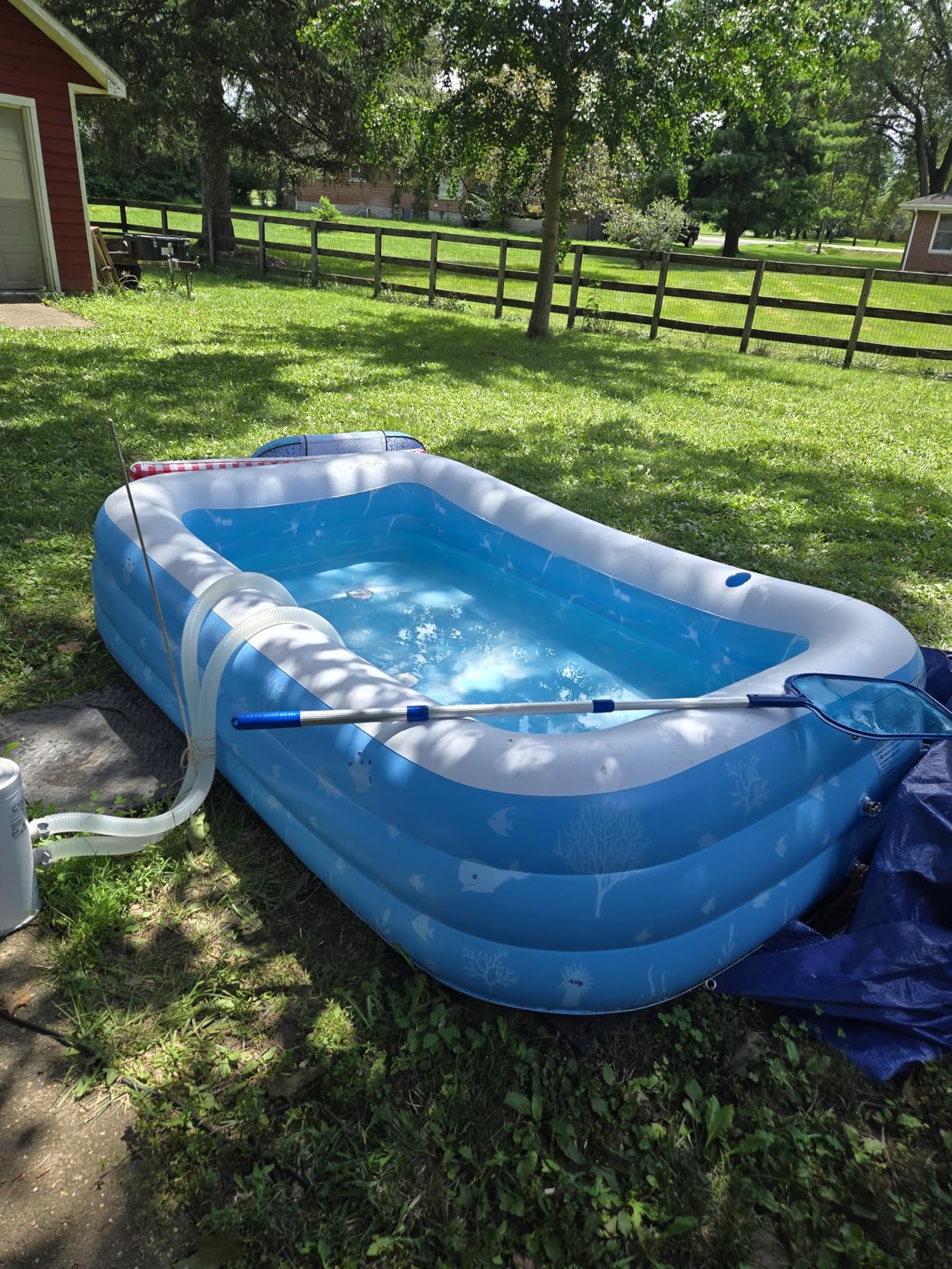 Inflatable Pool with Pool Lights and Seat, 110 x 63 x 20 Inch Family Pool for Adults customer photo 2