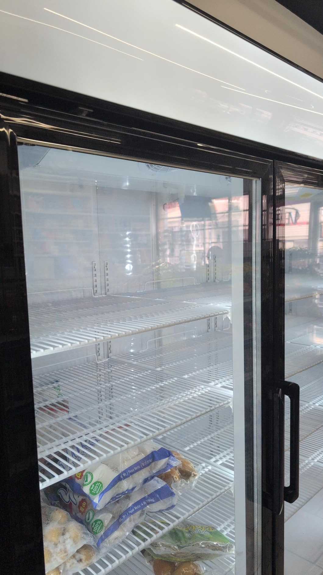 Glass Door Merchandiser Freezer, 70 Cu.ft Swing Door Commercial Reach-In Display Refrigerator with LED Top Panel Upright Freeze Storage, Three Cabinets, Black customer photo 2