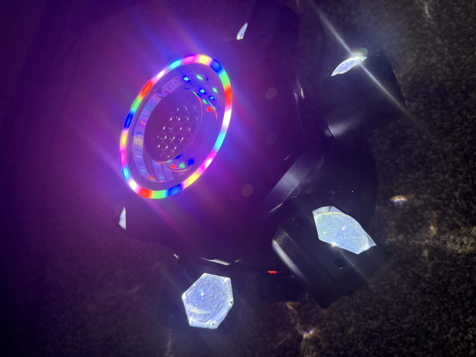 Moving Head DJ Lights with Abyss Tunnel Beam Effect,540 X & 180 Y Multi-Head Rotating Beam,6-Arm Stage Lights with Ring Light Supports Starlight,Sound Activated for Disco Club Wedding Party customer photo 2