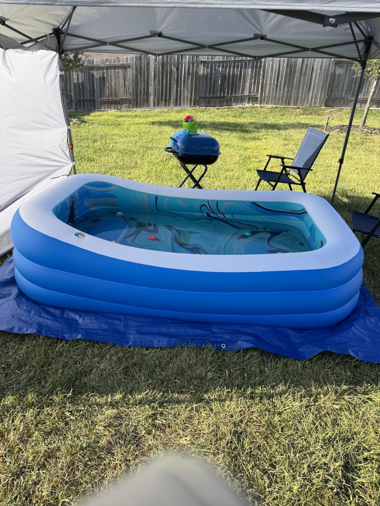 Inflatable Pool with Big Backrest and Seat, 98 x 63 x 21.6 Inch Oversized Pool for Adults customer photo 1