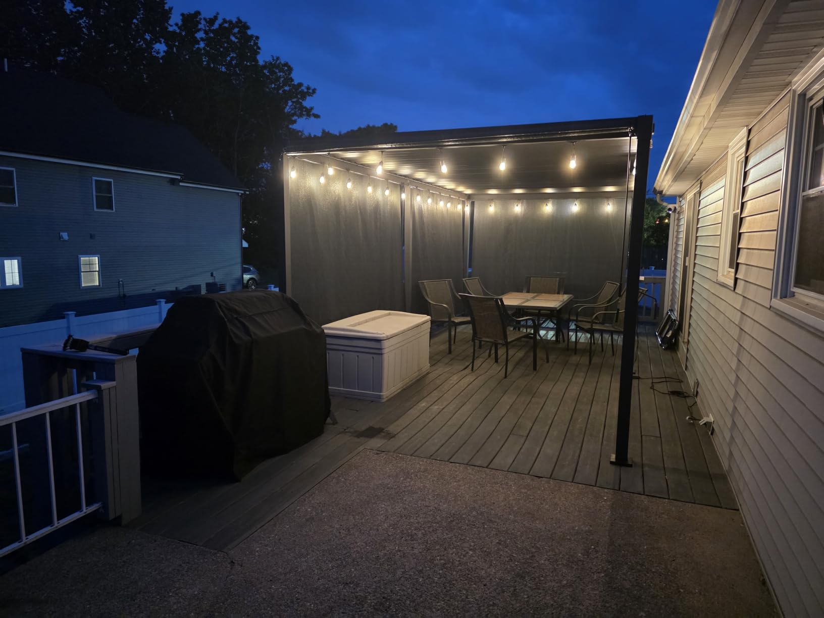 MIRADOR 80S 10'x12' Louvered Pergola with 12FT Shade Screen for Outdoor Deck Lawn Garden Backyard Patio Porch, Charcoal customer photo 1