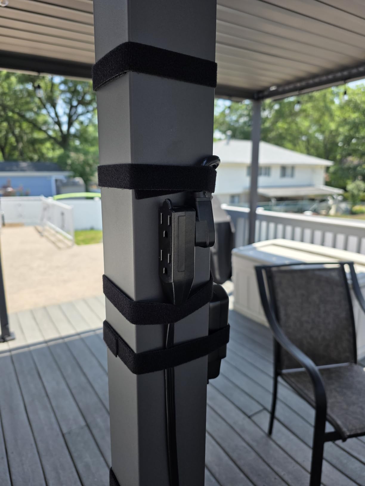 MIRADOR 80S 10'x12' Louvered Pergola with 12FT Shade Screen for Outdoor Deck Lawn Garden Backyard Patio Porch, Charcoal customer photo 2