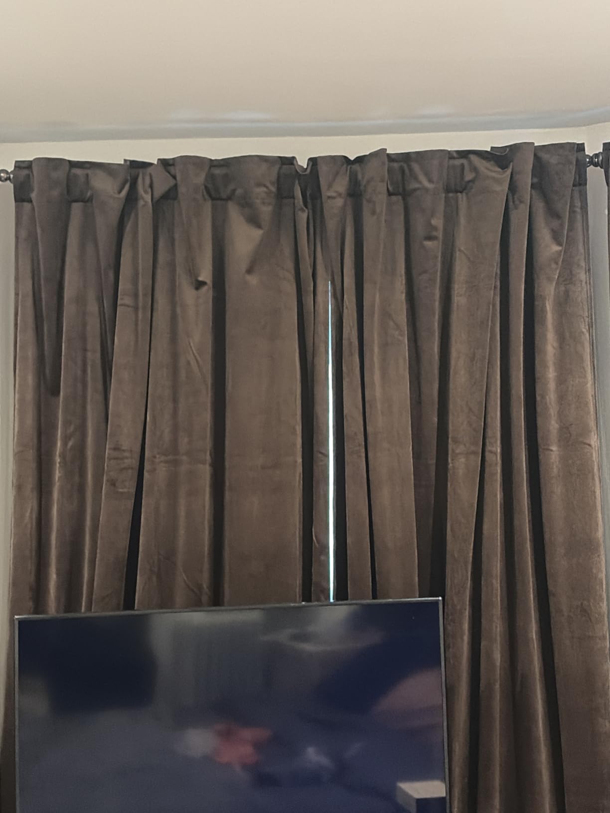 Black Velvet Blackout Curtains 84 Inches, Luxury Soundproof Thermal Insulated Super Soft Curtain Elegant Room Darkening Drapes with Back Tab Rod Pocket for Bedroom Living Room, W52 x L84, 2 Panels customer photo 2