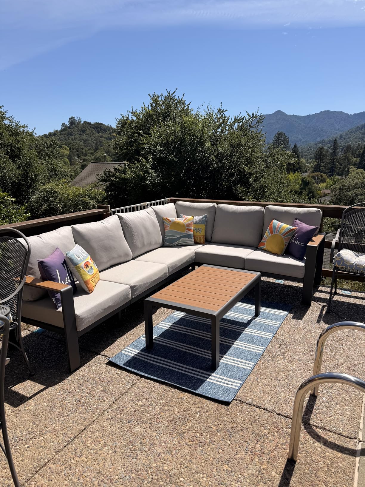Aluminum Outdoor Patio Furniture Set 8 Seats, Outdoor Sectional Corner Sofa, Patio Conversation Set with Coffee Table & Washable Cushions, Furniture Set for Porch, Balcony, Deck, Graphite customer photo 2