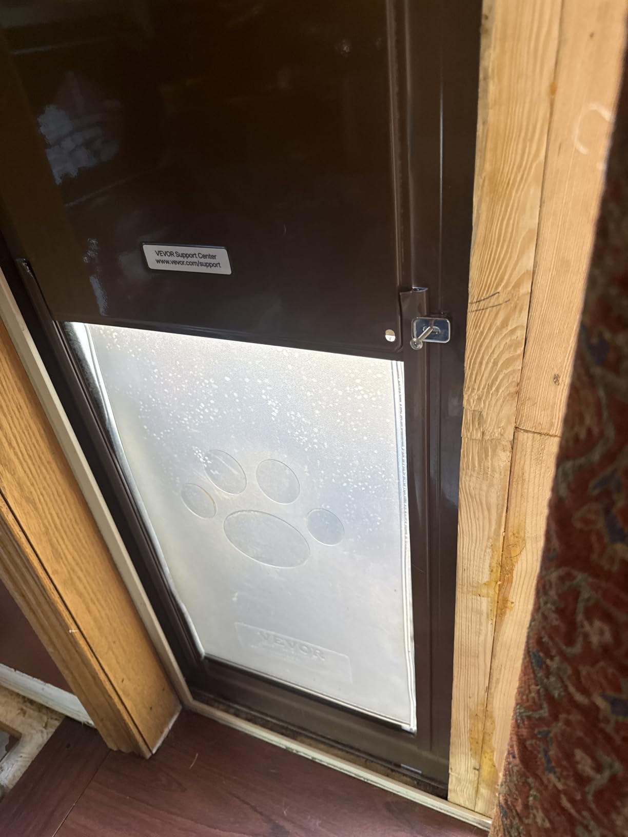 VEVOR Dog Door for Sliding Glass Door, 75 7/8 to 80 11/16 in Adjustable Height, Aluminum Alloy Frame with Rotating Hinges, Lock Design, Sliding Glass Pet Door for Renters customer photo 2