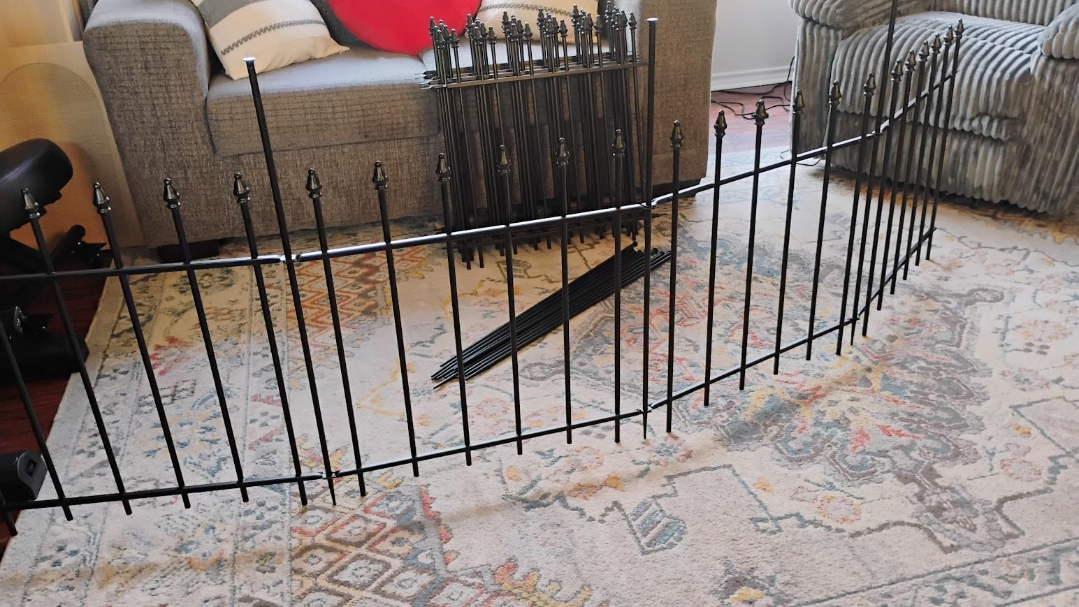 12-Panel Wrought Iron Garden Fence, 24in H x 24ft L, Thickened Hollow Iron Tubes, Multi-Purpose Metal Fence for Dogs, Gardens & Patio customer photo 1